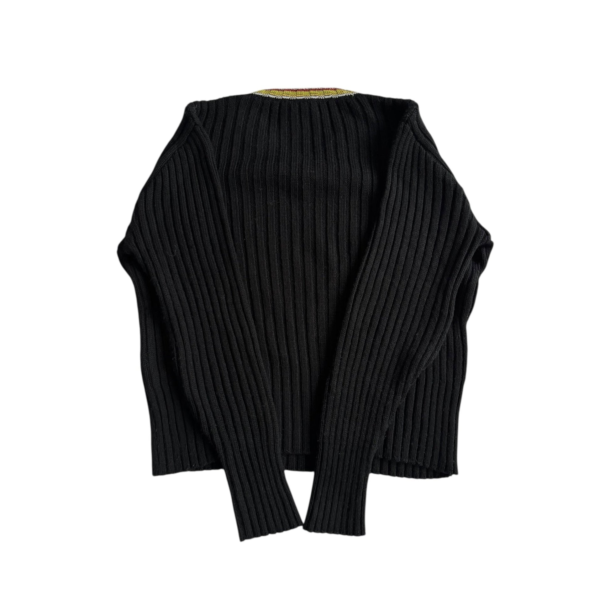 🧶 Pulover Vintage Ribbed cu Decolteu în V - Blend Lână – M Femei - anbracaminte