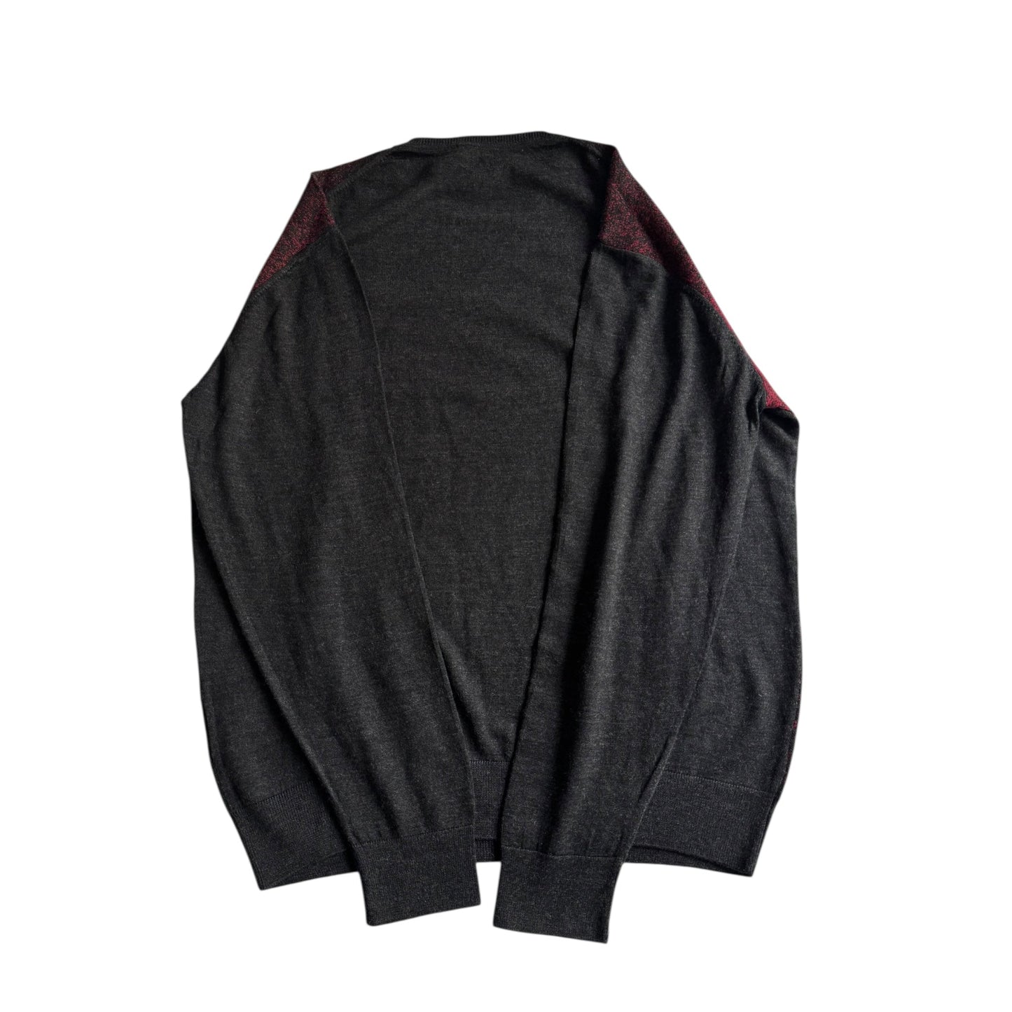 Pulover Vintage Roșu cu Negru – Imprimeu Grafic – Mărime L - anbracaminte