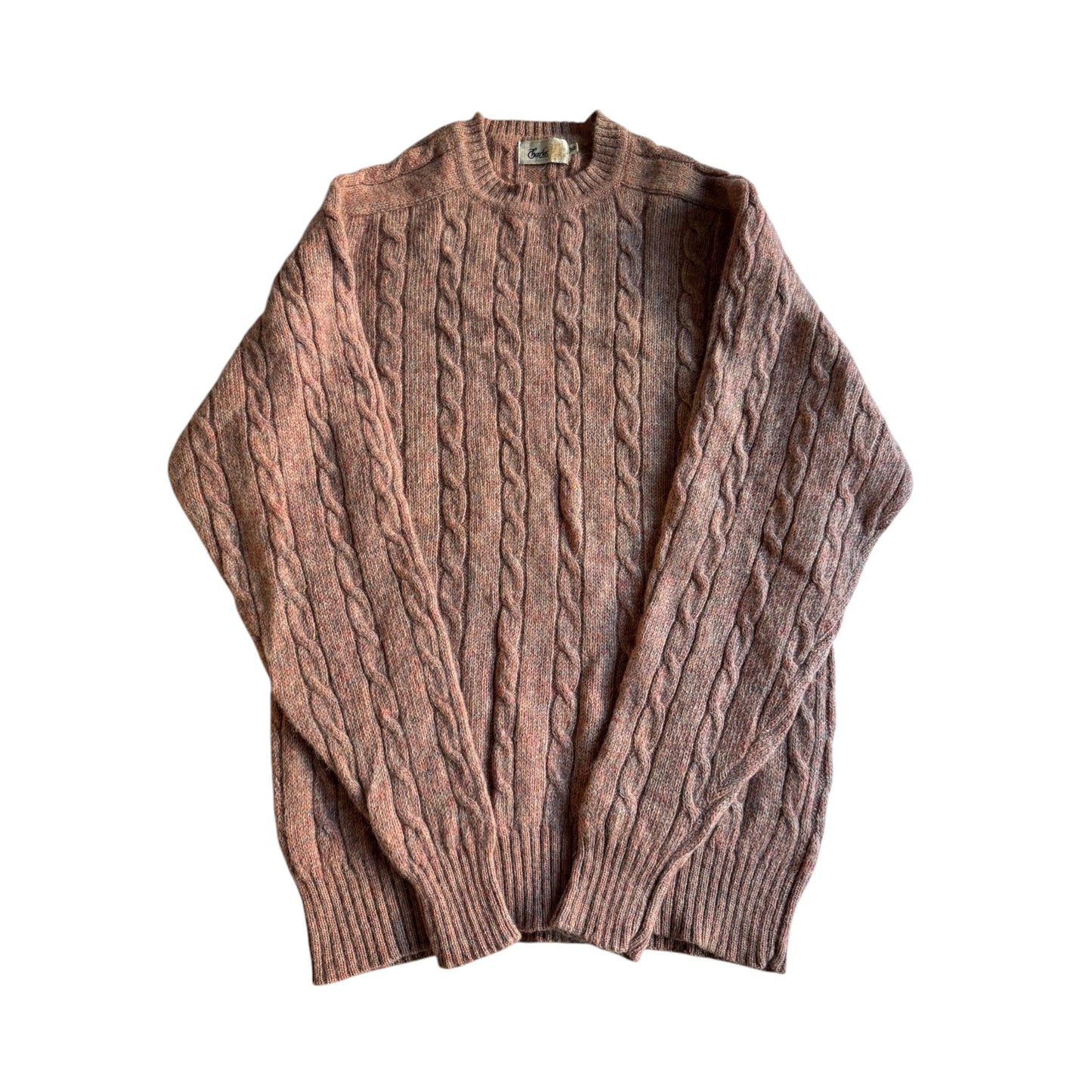 🧶 Pulover Vintage Roz Piersică / Tricot Torsadat (Mărime 52 - XL) - anbracaminte