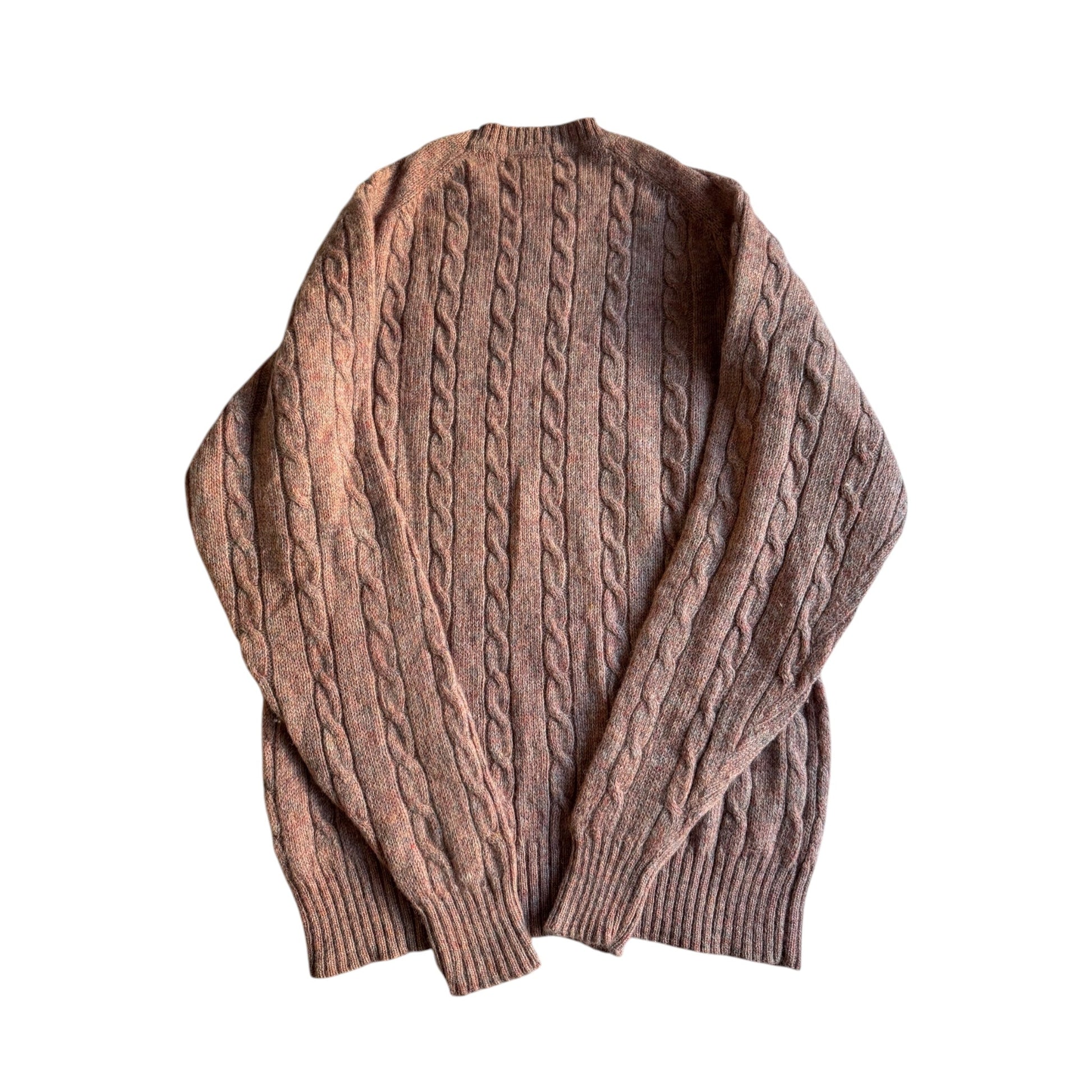 🧶 Pulover Vintage Roz Piersică / Tricot Torsadat (Mărime 52 - XL) - anbracaminte