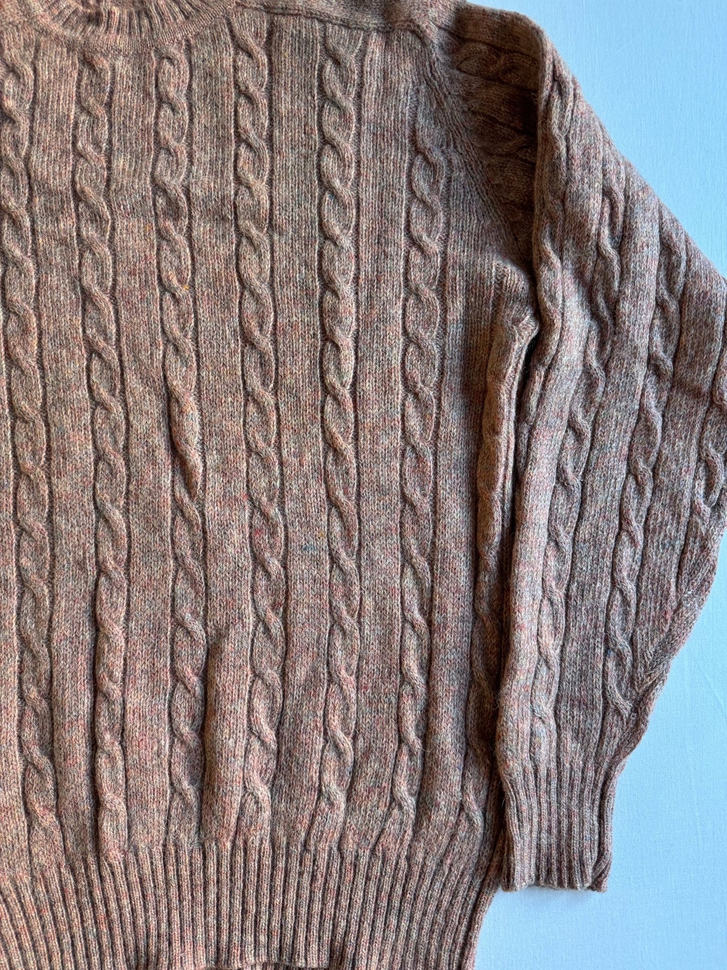 🧶 Pulover Vintage Roz Piersică / Tricot Torsadat (Mărime 52 - XL) - anbracaminte
