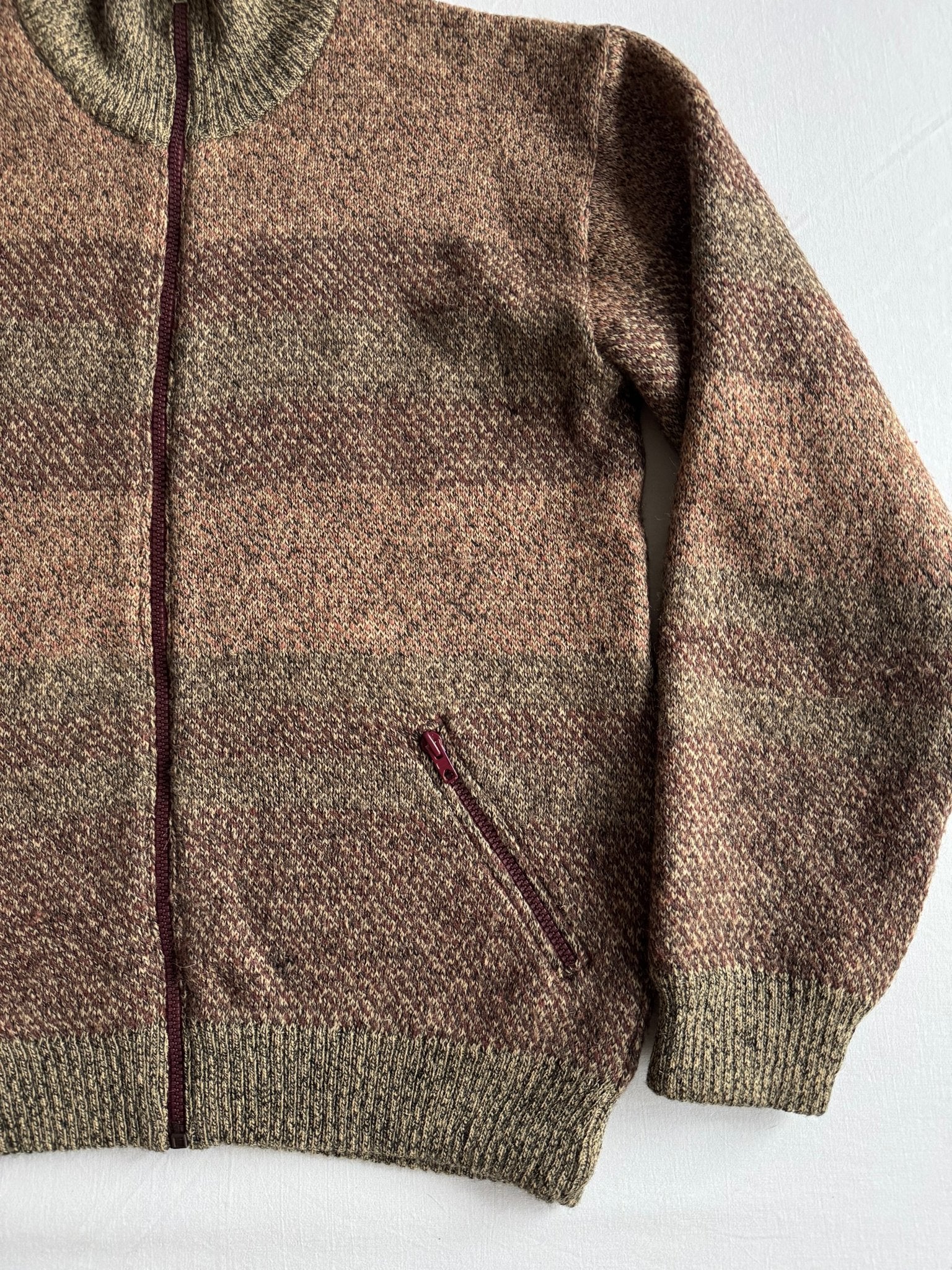 🧥 Pulover Vintage Striped Full Zip – L Bărbați - anbracaminte