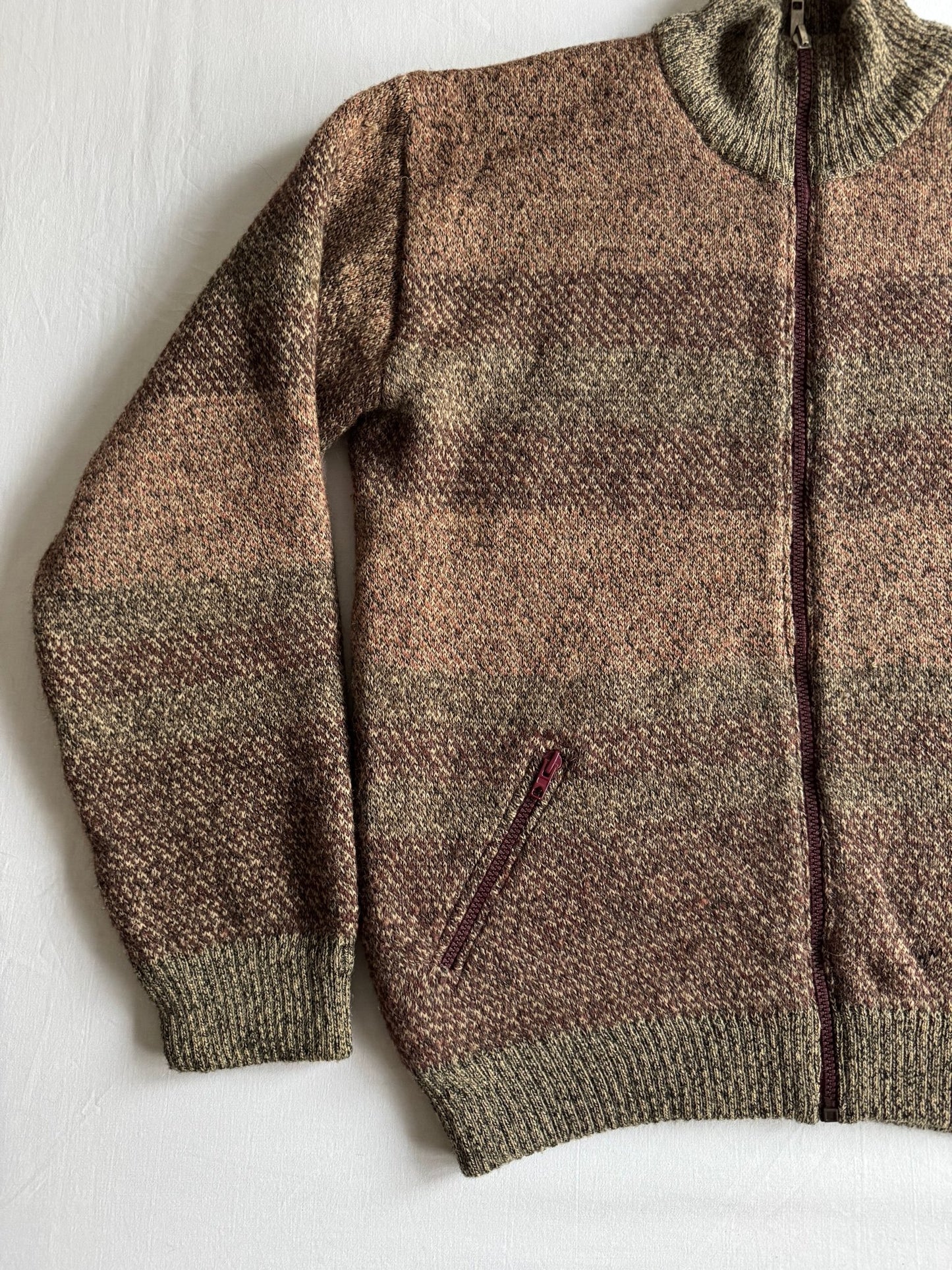 🧥 Pulover Vintage Striped Full Zip – L Bărbați - anbracaminte
