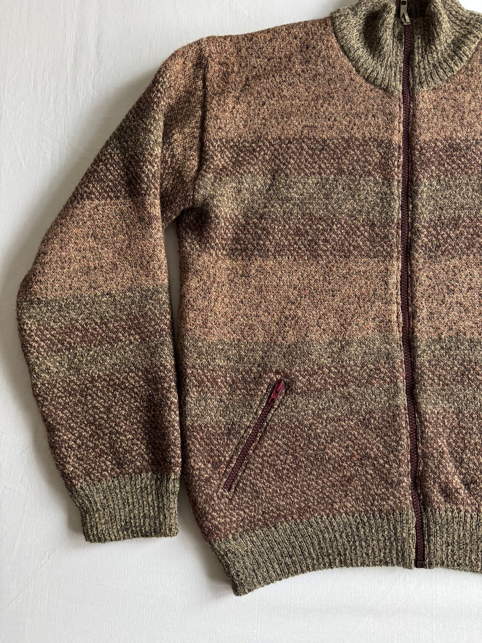 🧥 Pulover Vintage Striped Full Zip – L Bărbați - anbracaminte
