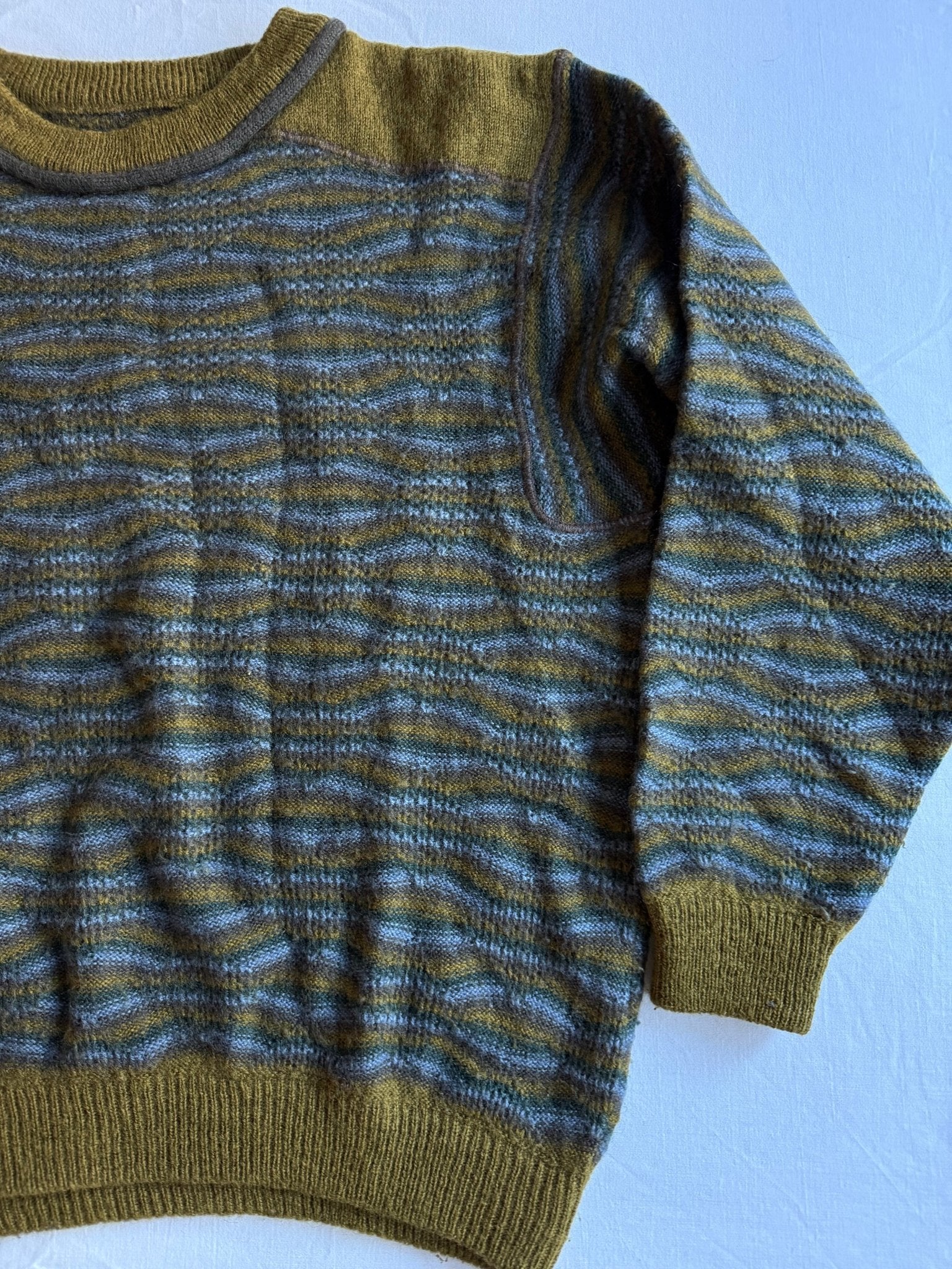 🧶 Pulover Vintage Structurat / Lână & Alpaca (Mărime S) - anbracaminte