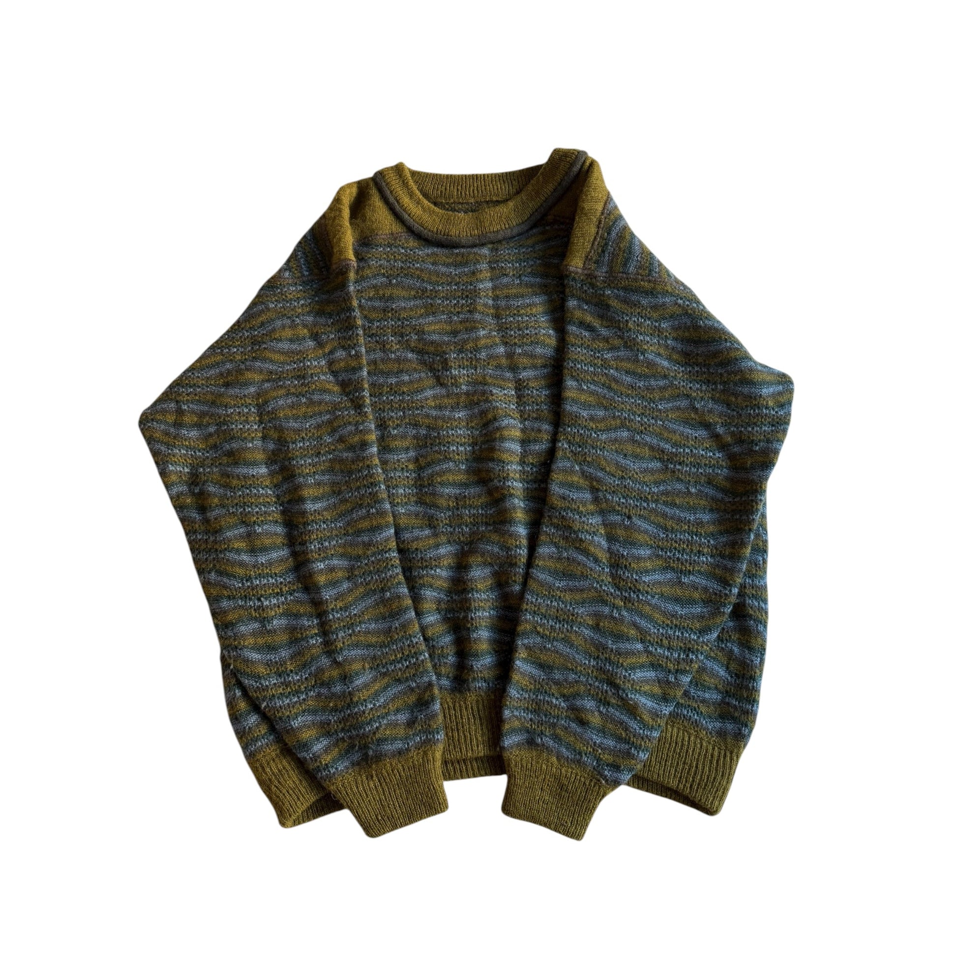 🧶 Pulover Vintage Structurat / Lână & Alpaca (Mărime S) - anbracaminte