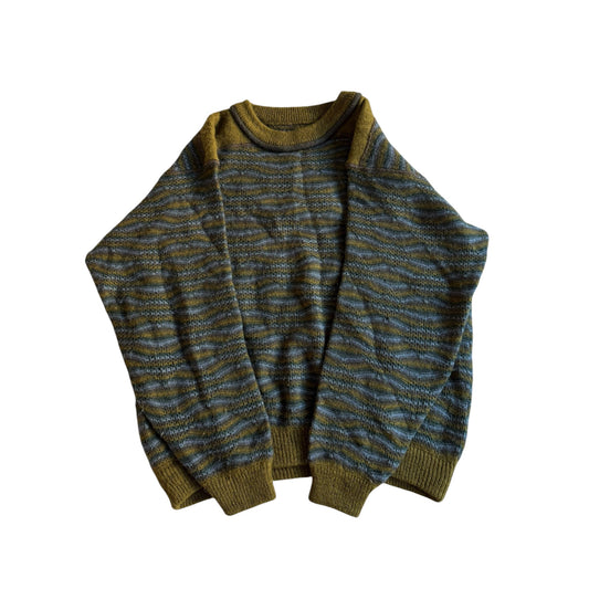 🧶 Pulover Vintage Structurat / Lână & Alpaca (Mărime S) - anbracaminte