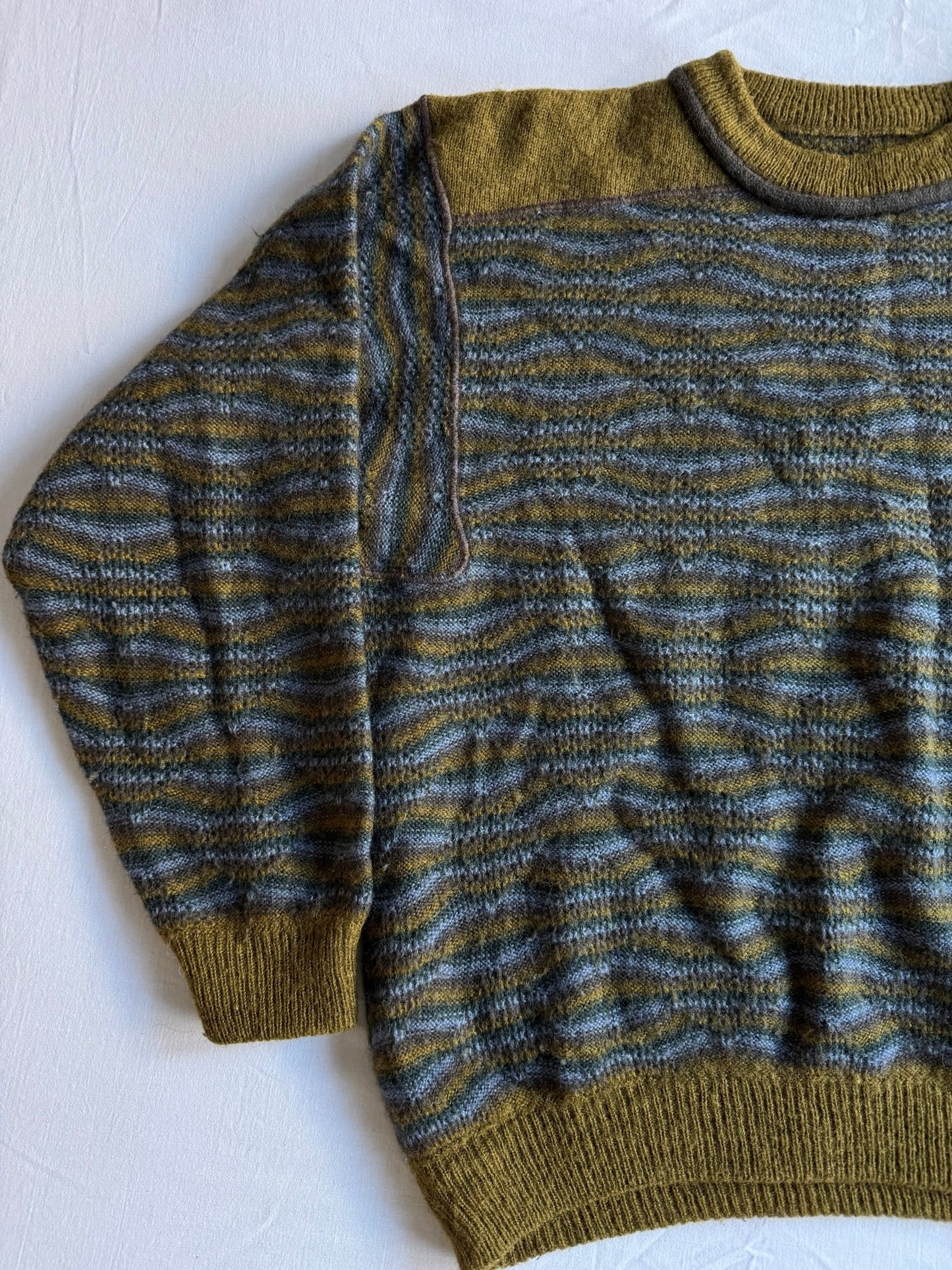 🧶 Pulover Vintage Structurat / Lână & Alpaca (Mărime S) - anbracaminte