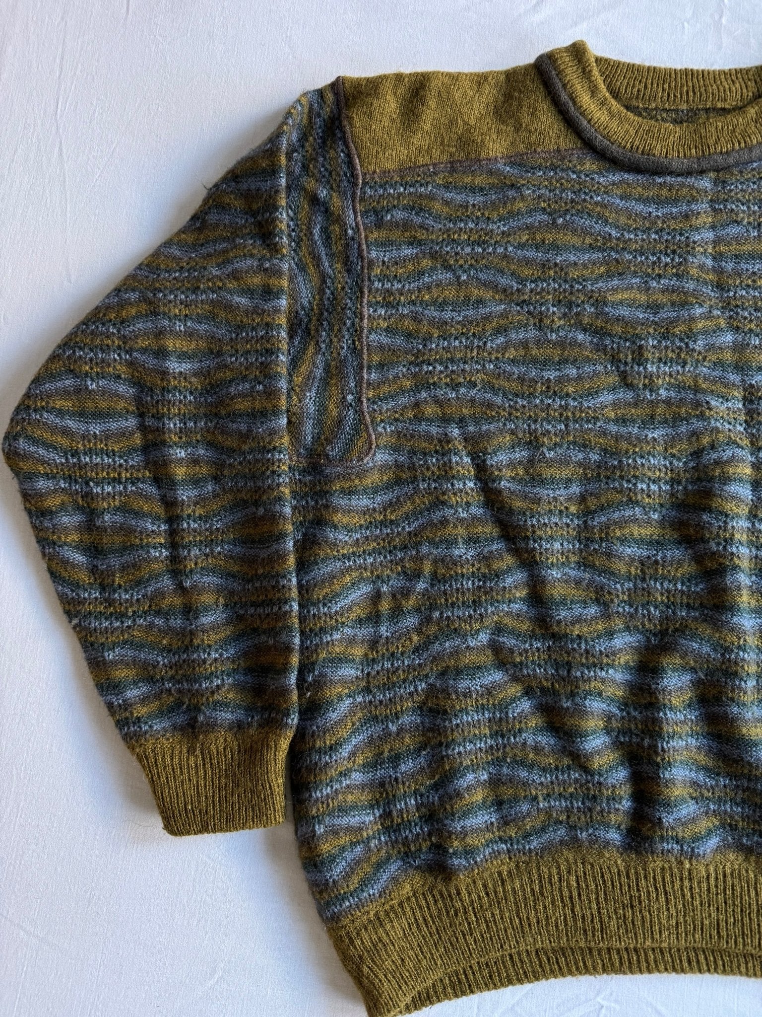 🧶 Pulover Vintage Structurat / Lână & Alpaca (Mărime S) - anbracaminte