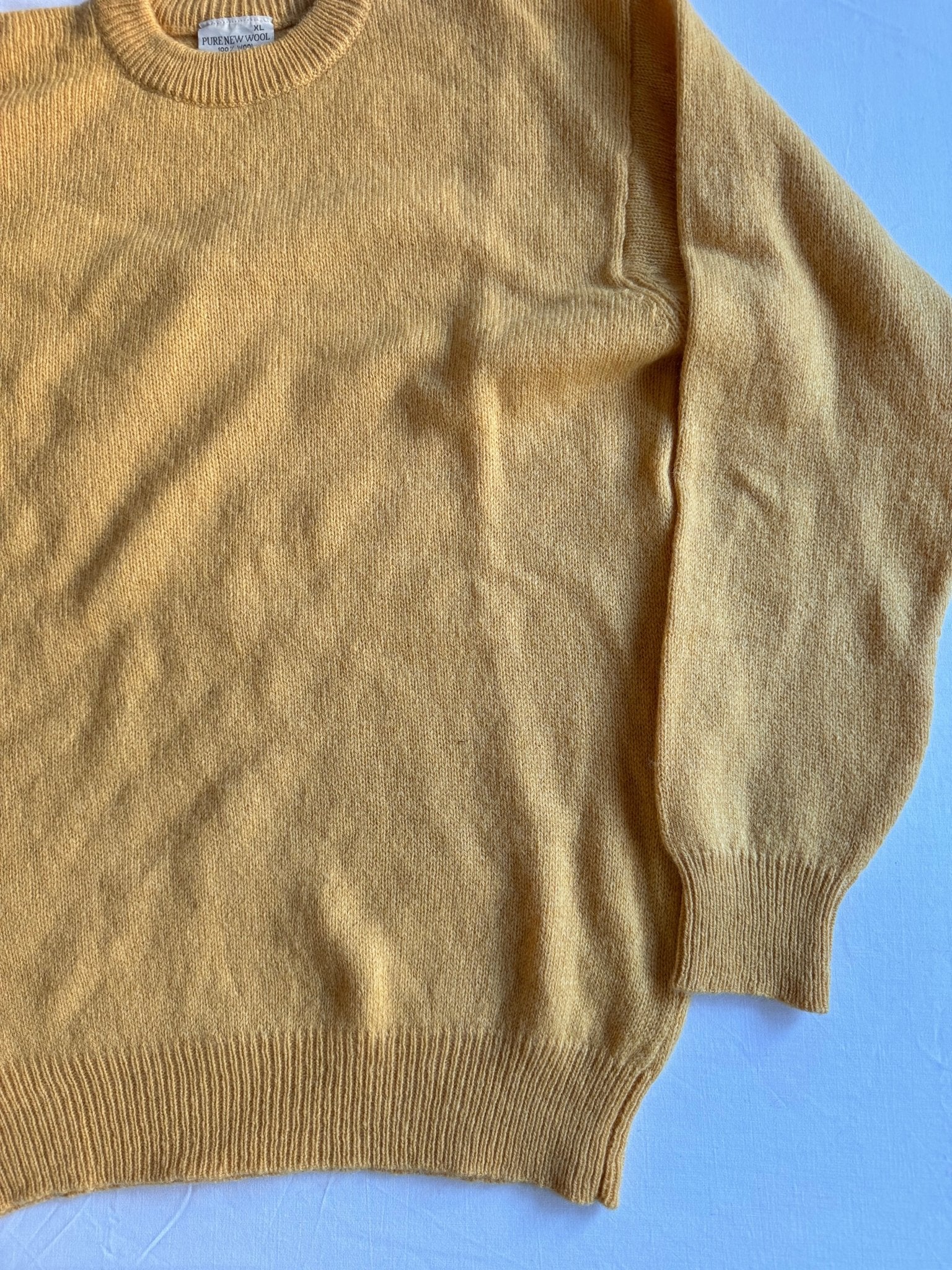 🧶 Pulover Vintage Sunny / Warm Yellow (Mărime XL) - anbracaminte