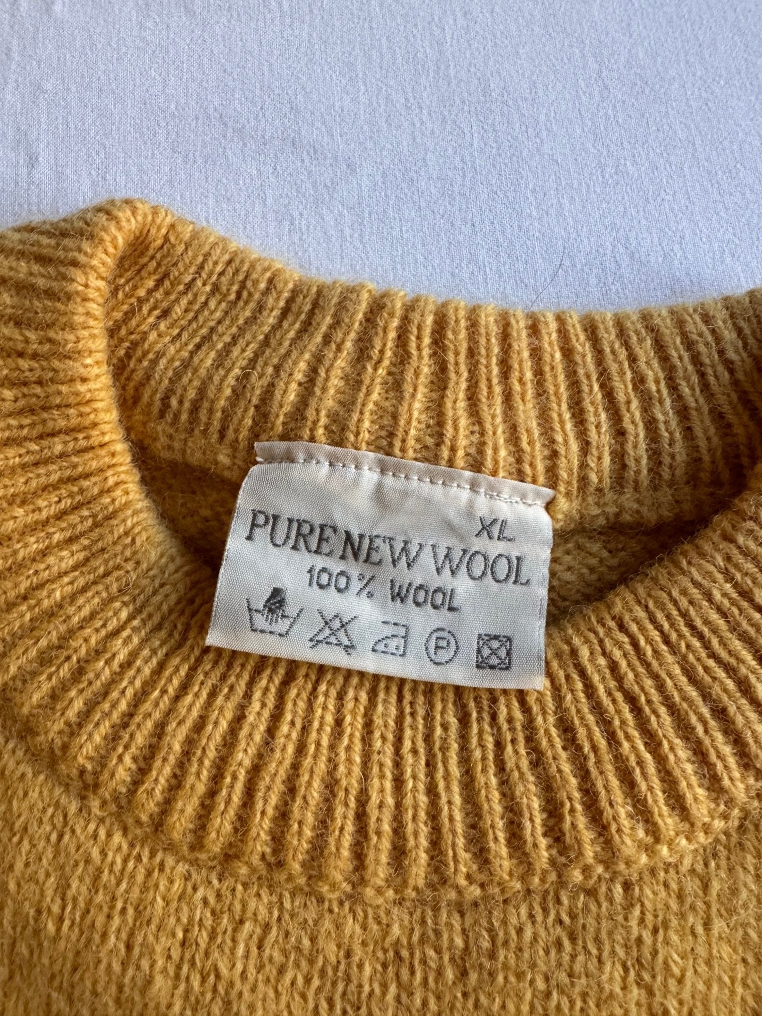 🧶 Pulover Vintage Sunny / Warm Yellow (Mărime XL) - anbracaminte