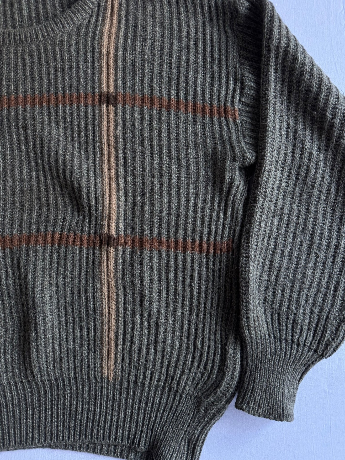 🧶 Pulover Vintage Texturat cu Model Geometric / Tricot Italian (Mărime 48 - M) - anbracaminte