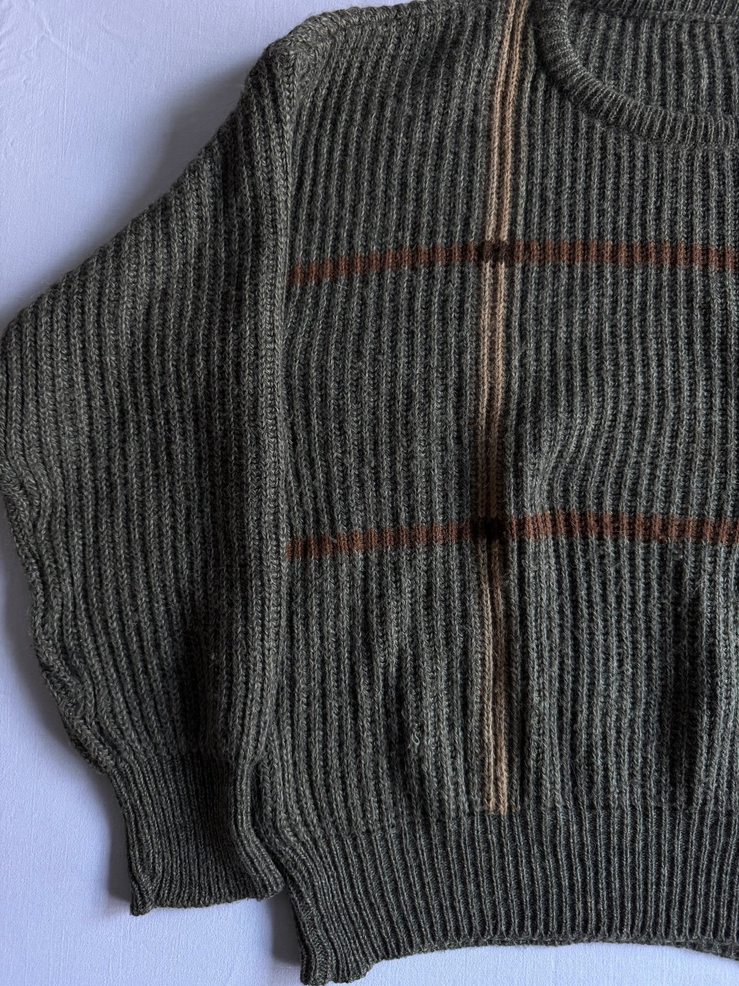 🧶 Pulover Vintage Texturat cu Model Geometric / Tricot Italian (Mărime 48 - M) - anbracaminte