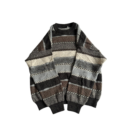 🧶 Pulover Vintage Texturat din Lână și Acril – L - anbracaminte