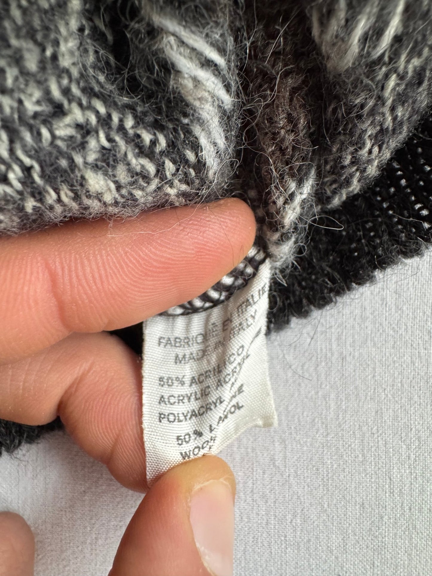 🧶 Pulover Vintage Texturat din Lână și Acril – L - anbracaminte