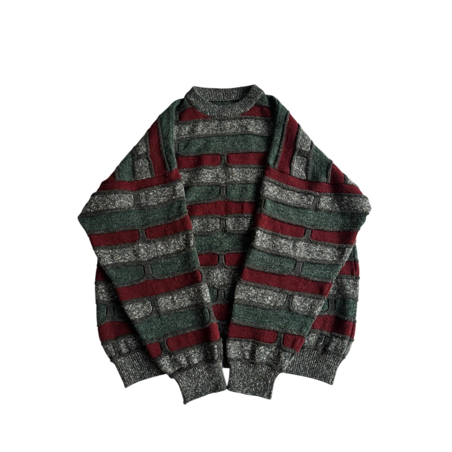 🧶 Pulover Vintage Texturat – Mărime Bărbați L, Boxy Fit - anbracaminte