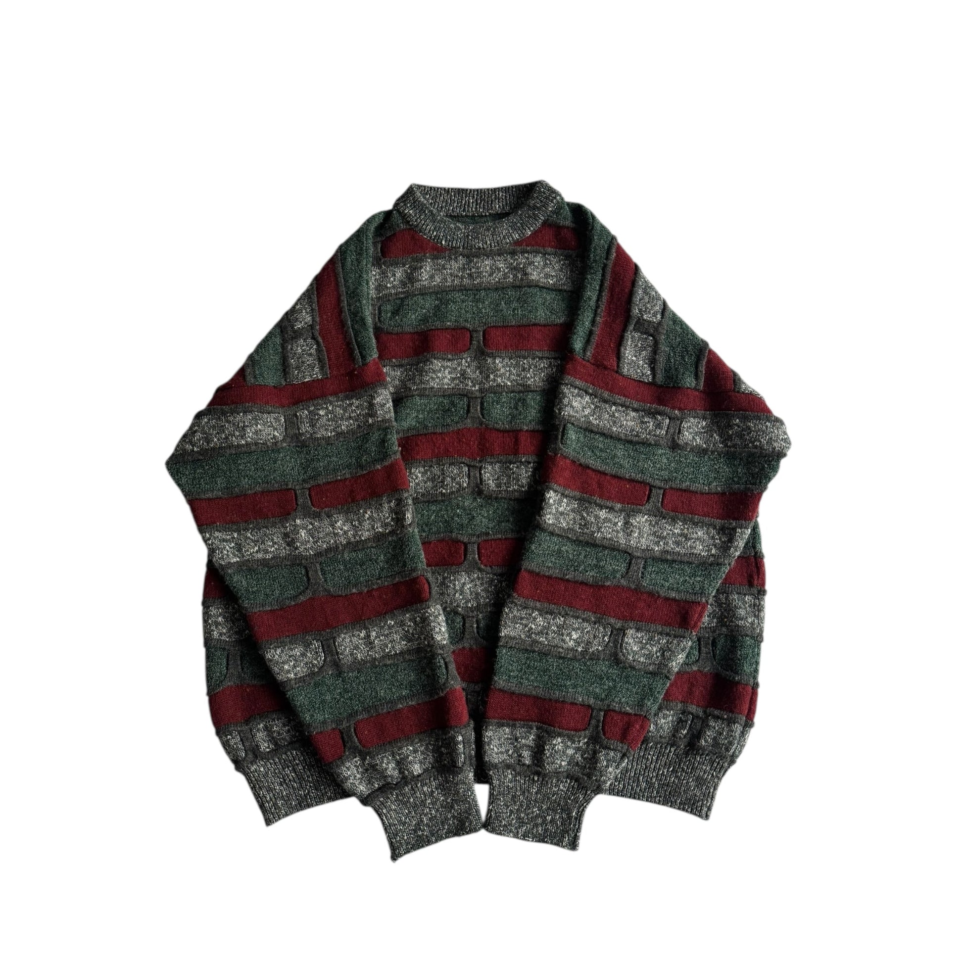 🧶 Pulover Vintage Texturat – Mărime Bărbați L, Boxy Fit - anbracaminte