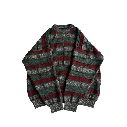 🧶 Pulover Vintage Texturat – Mărime Bărbați L, Boxy Fit - anbracaminte