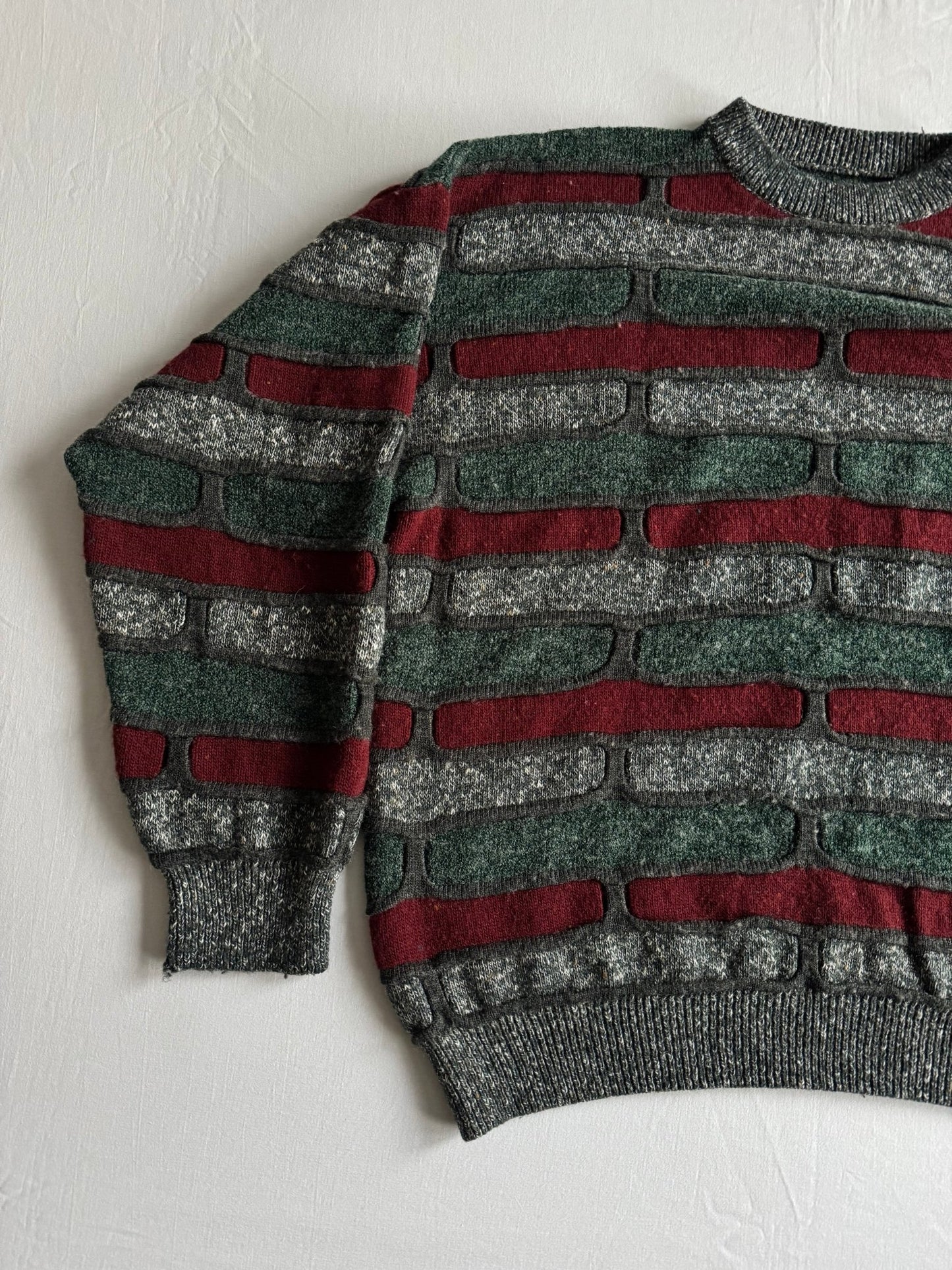 🧶 Pulover Vintage Texturat – Mărime Bărbați L, Boxy Fit - anbracaminte