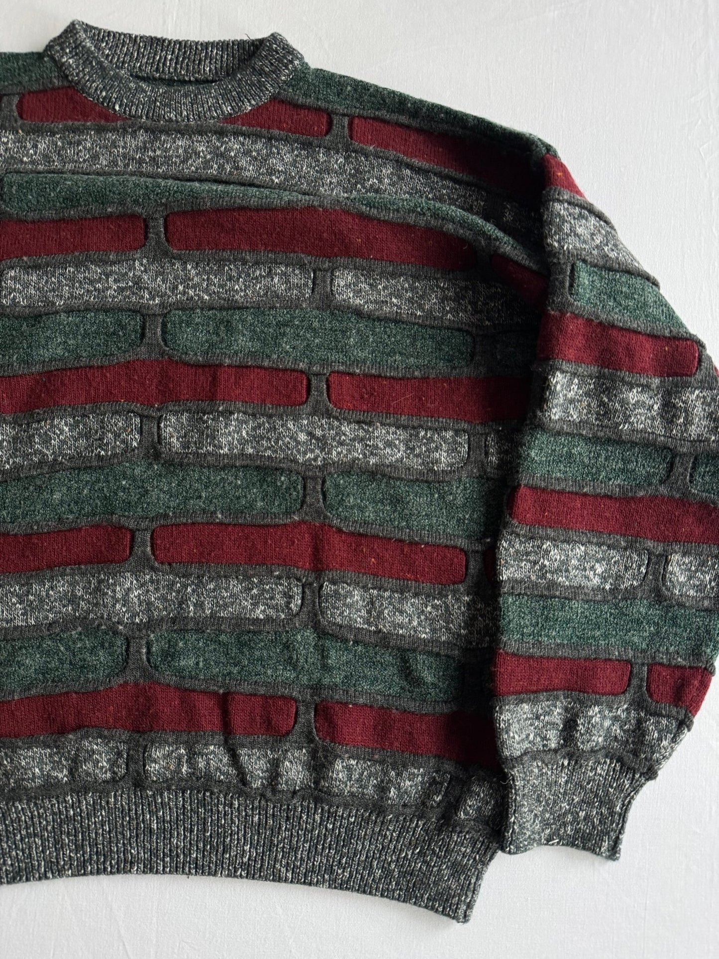 🧶 Pulover Vintage Texturat – Mărime Bărbați L, Boxy Fit - anbracaminte