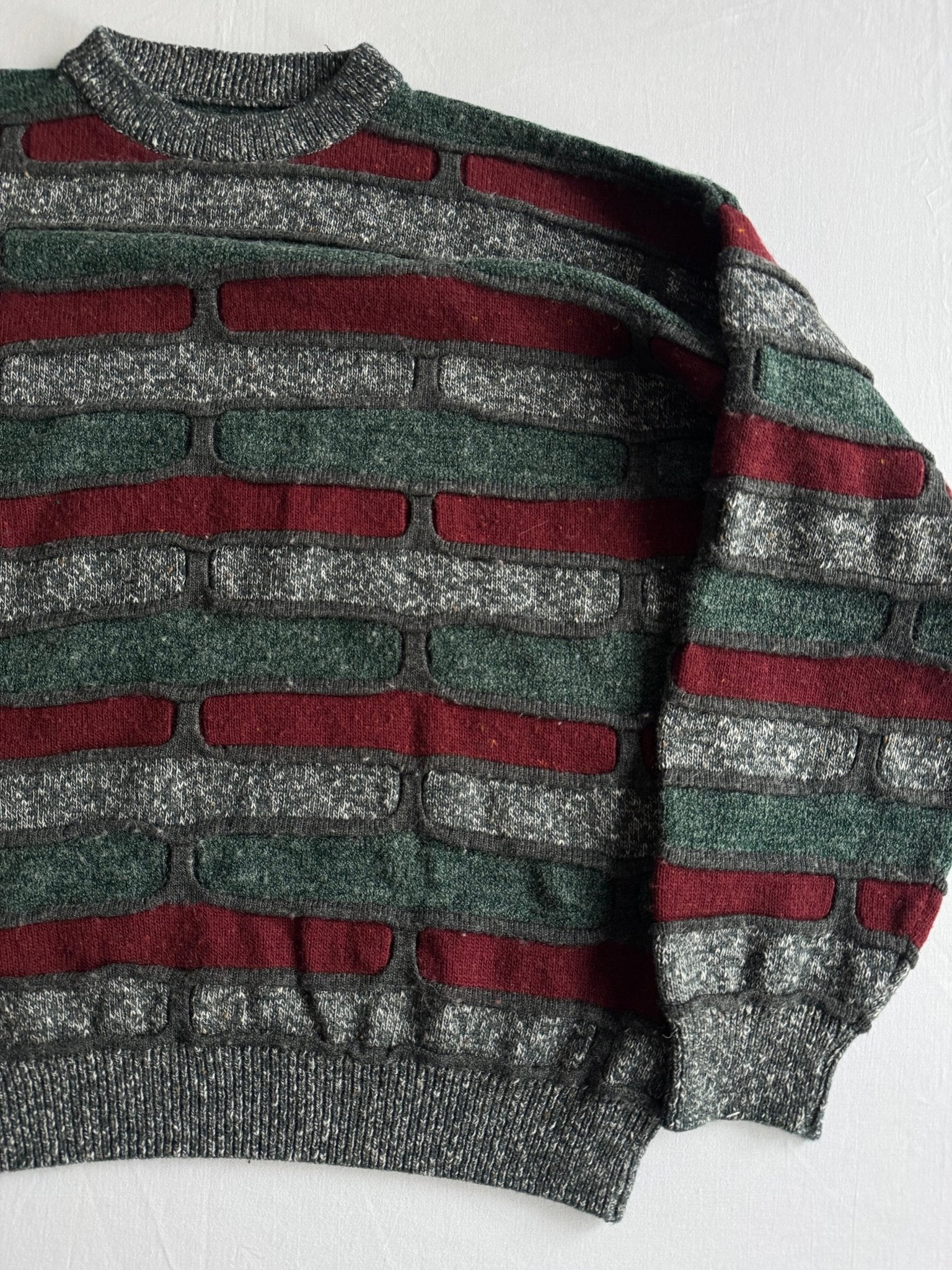 🧶 Pulover Vintage Texturat – Mărime Bărbați L, Boxy Fit - anbracaminte