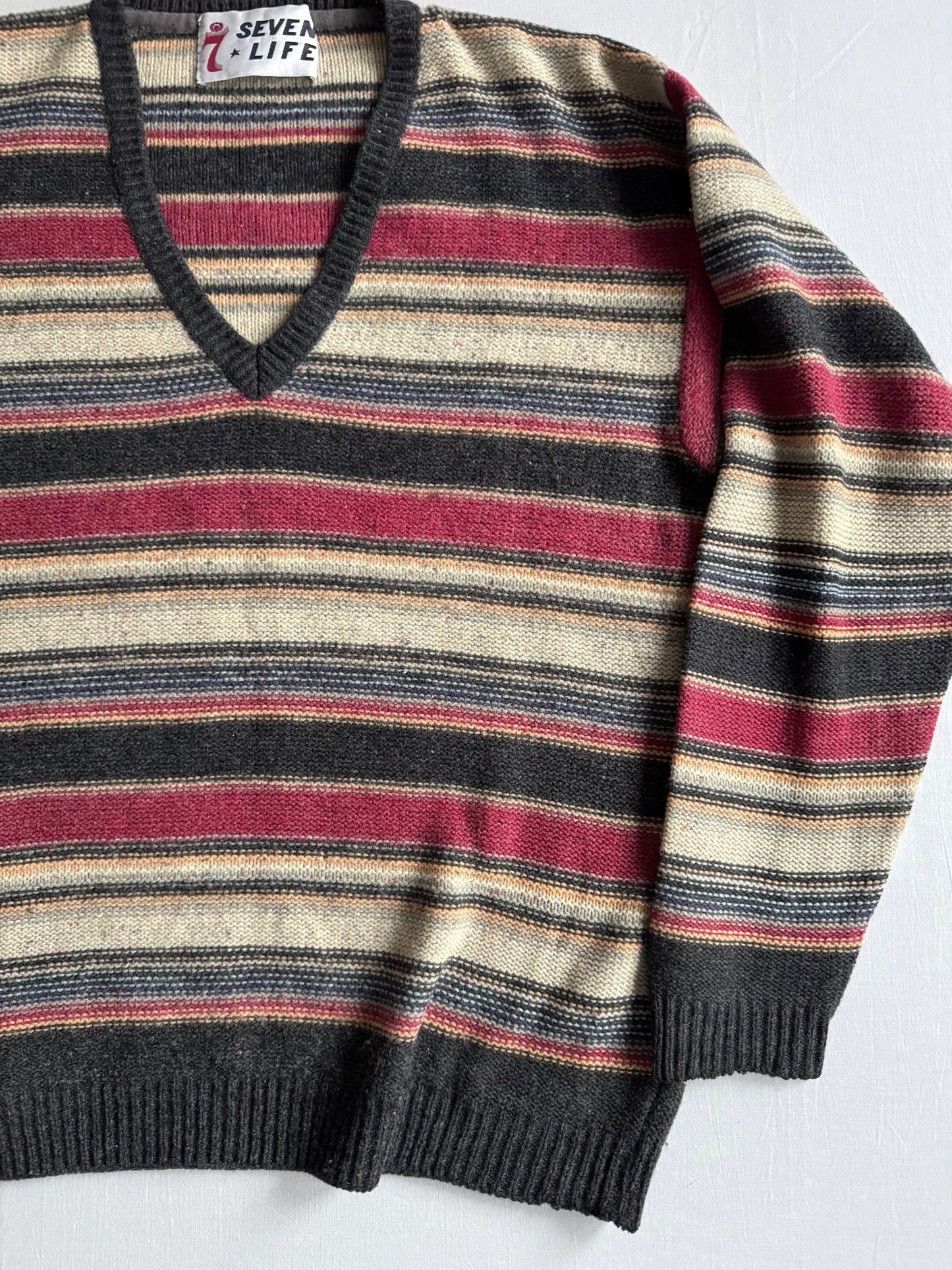 🧶 Pulover Vintage V - Neck Dungi / Tricot (Mărime M) - anbracaminte