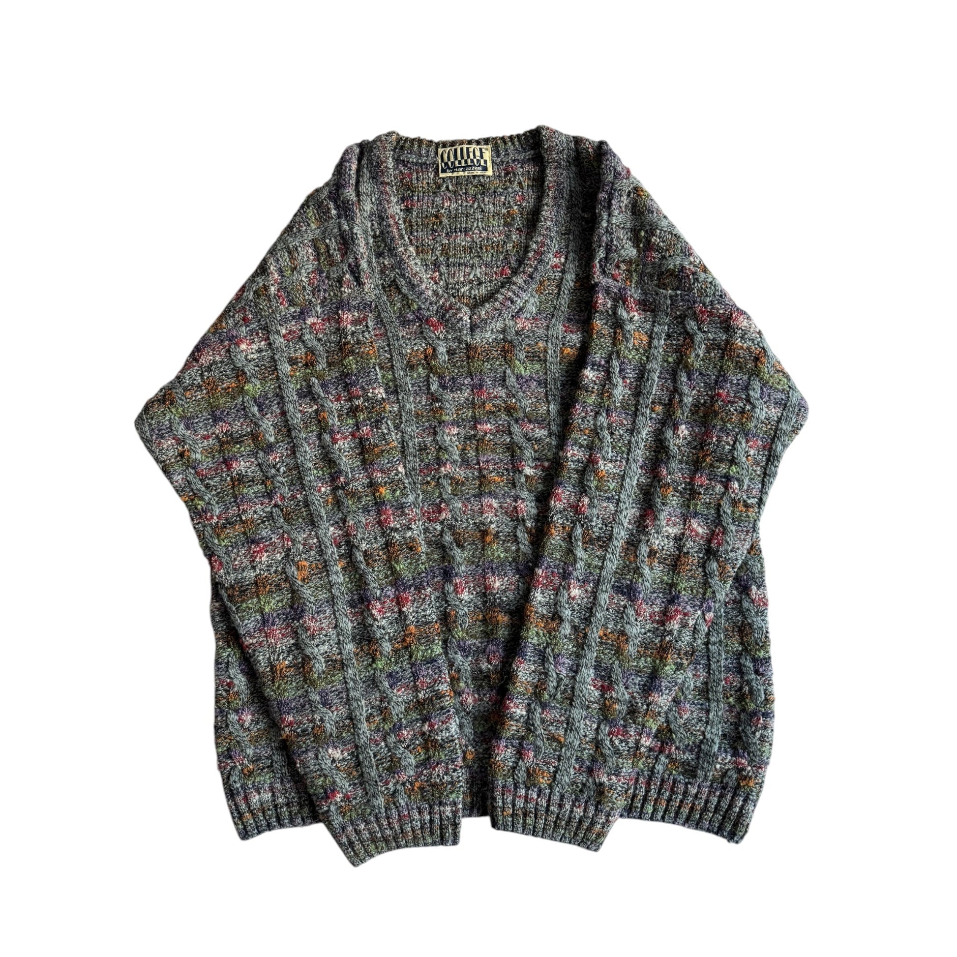 🧶 Pulover Vintage V - Neck Structurat / Wool & Acrylic (Mărime 50 - L) - anbracaminte