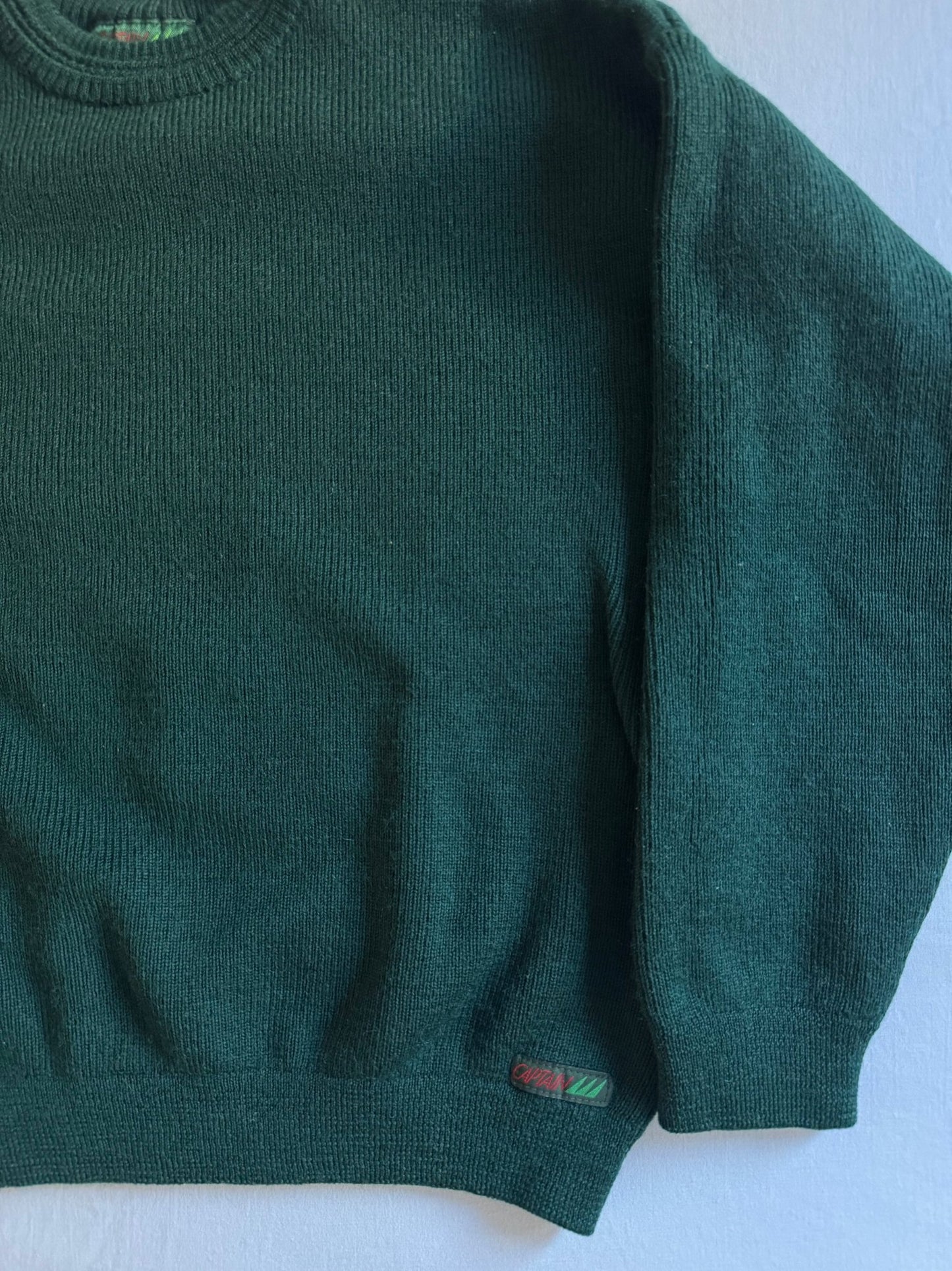 🇫🇷 🧶 Pulover vintage verde închis – mărimea L (Made in France) - anbracaminte