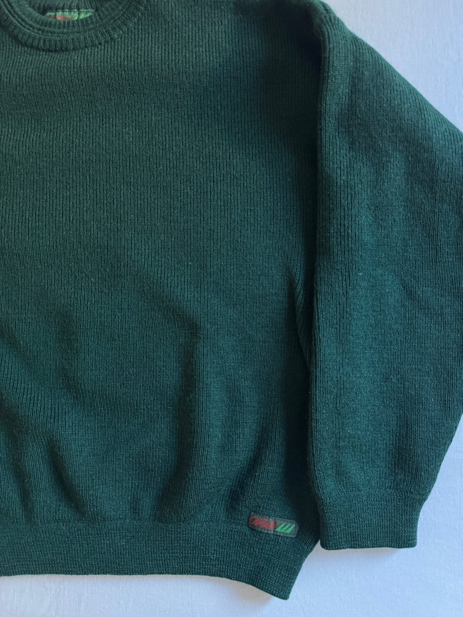 🇫🇷 🧶 Pulover vintage verde închis – mărimea L (Made in France) - anbracaminte