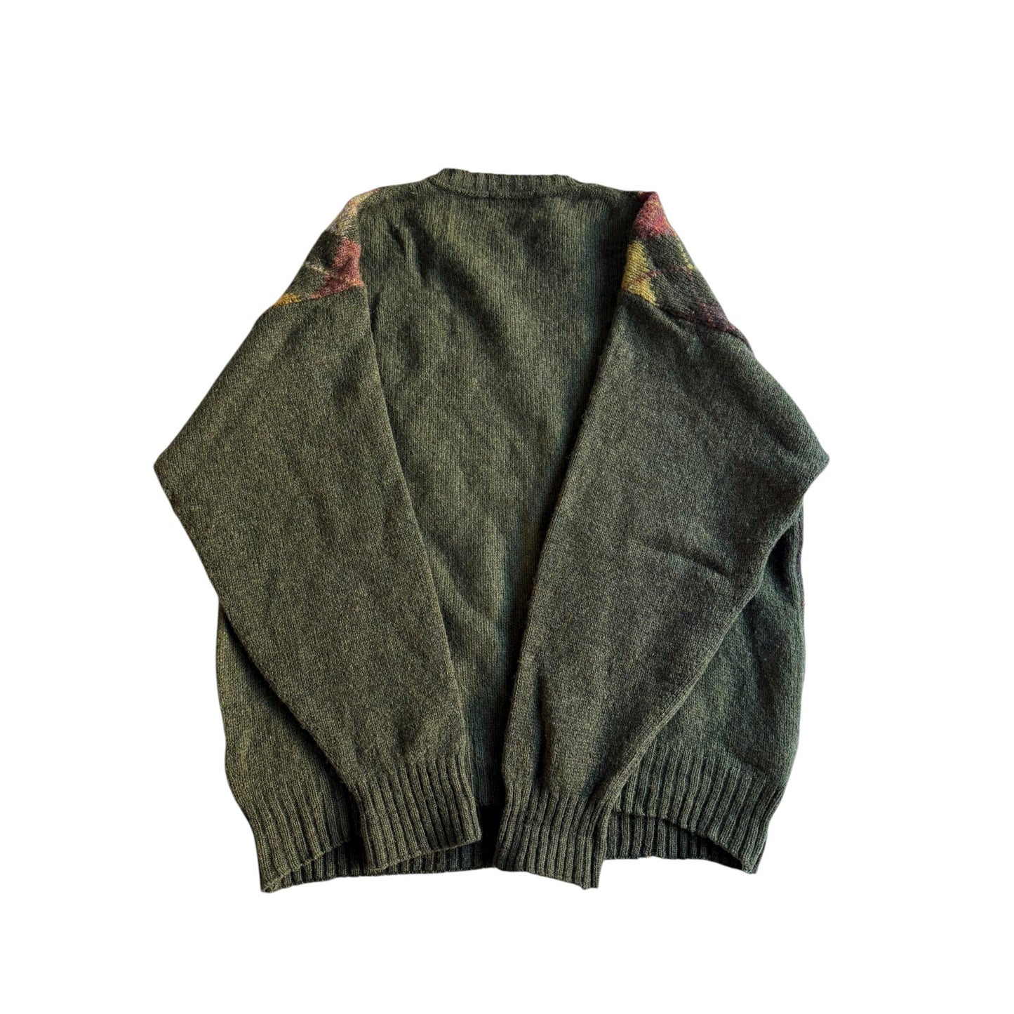 🧶 Pulover Vintage Verde Închis / Model Argyle (Mărime M) - anbracaminte