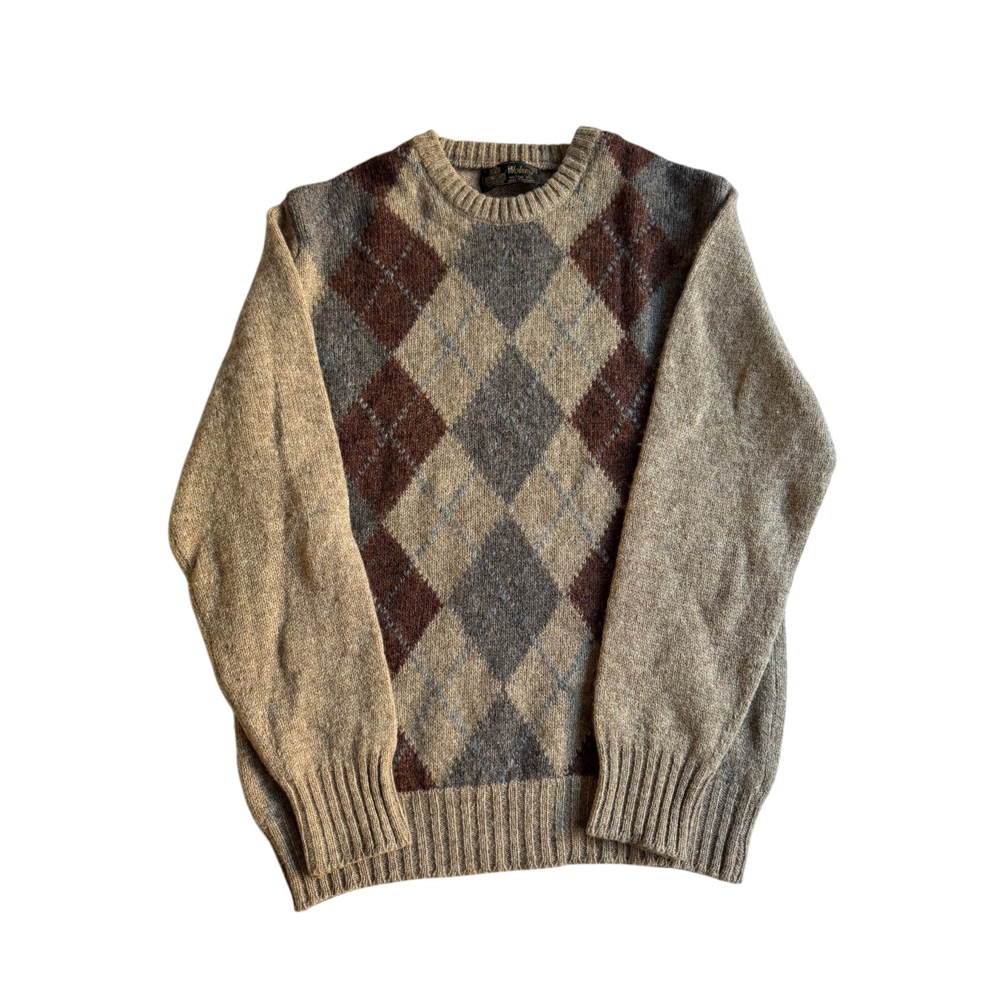 🧶 Pulover Vintage Wolsey Crem / Model Argyle (Mărime 50 - L) - anbracaminte