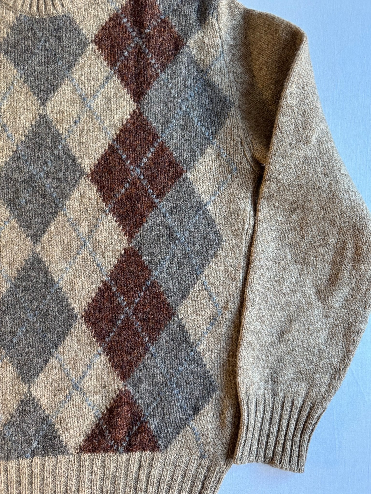 🧶 Pulover Vintage Wolsey Crem / Model Argyle (Mărime 50 - L) - anbracaminte