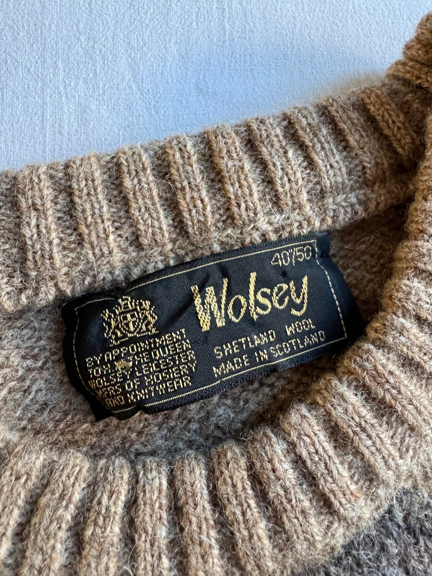 🧶 Pulover Vintage Wolsey Crem / Model Argyle (Mărime 50 - L) - anbracaminte