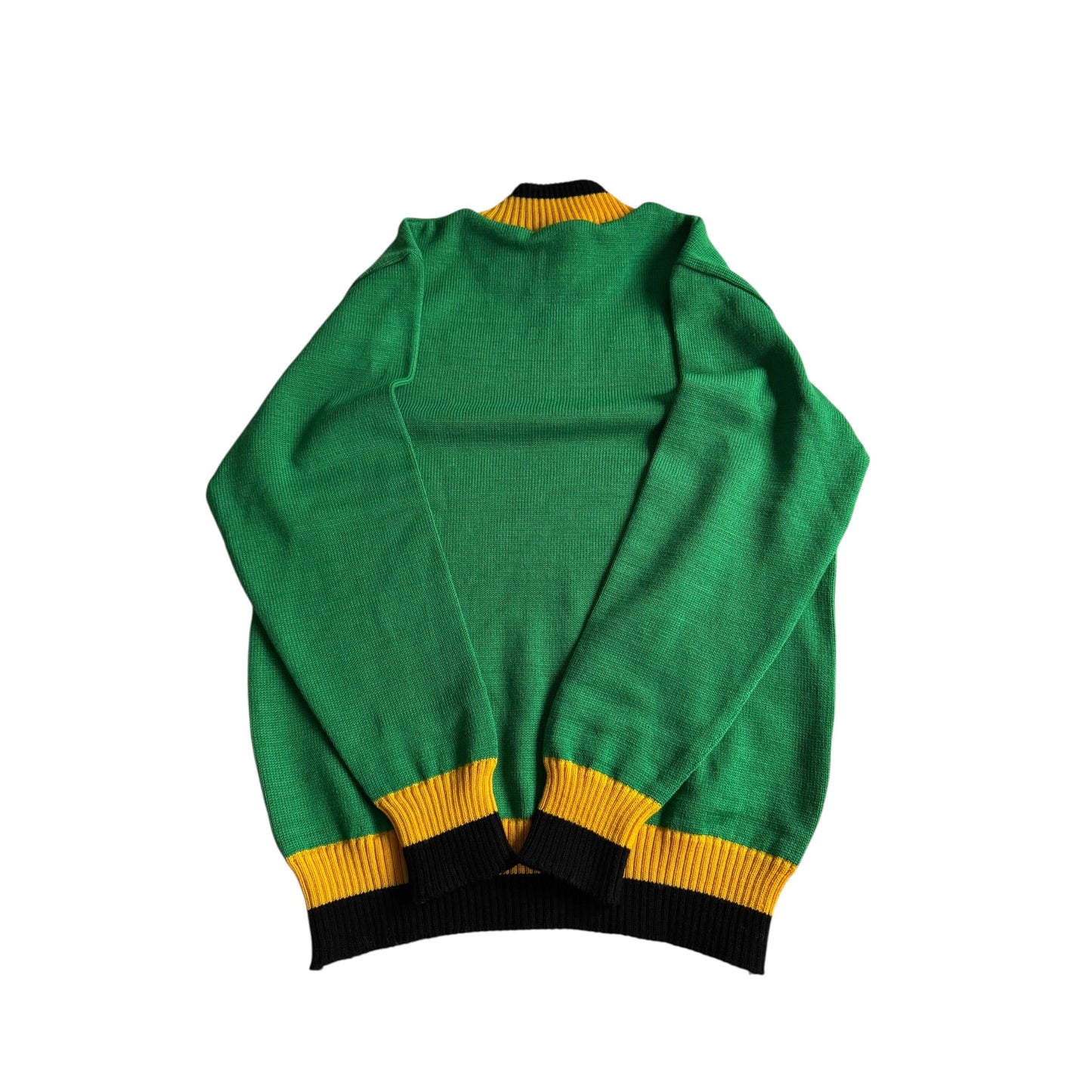 🧶 Pulover Y2K Bărbați Verde Quarter Zip din Lână și Acril – L - anbracaminte