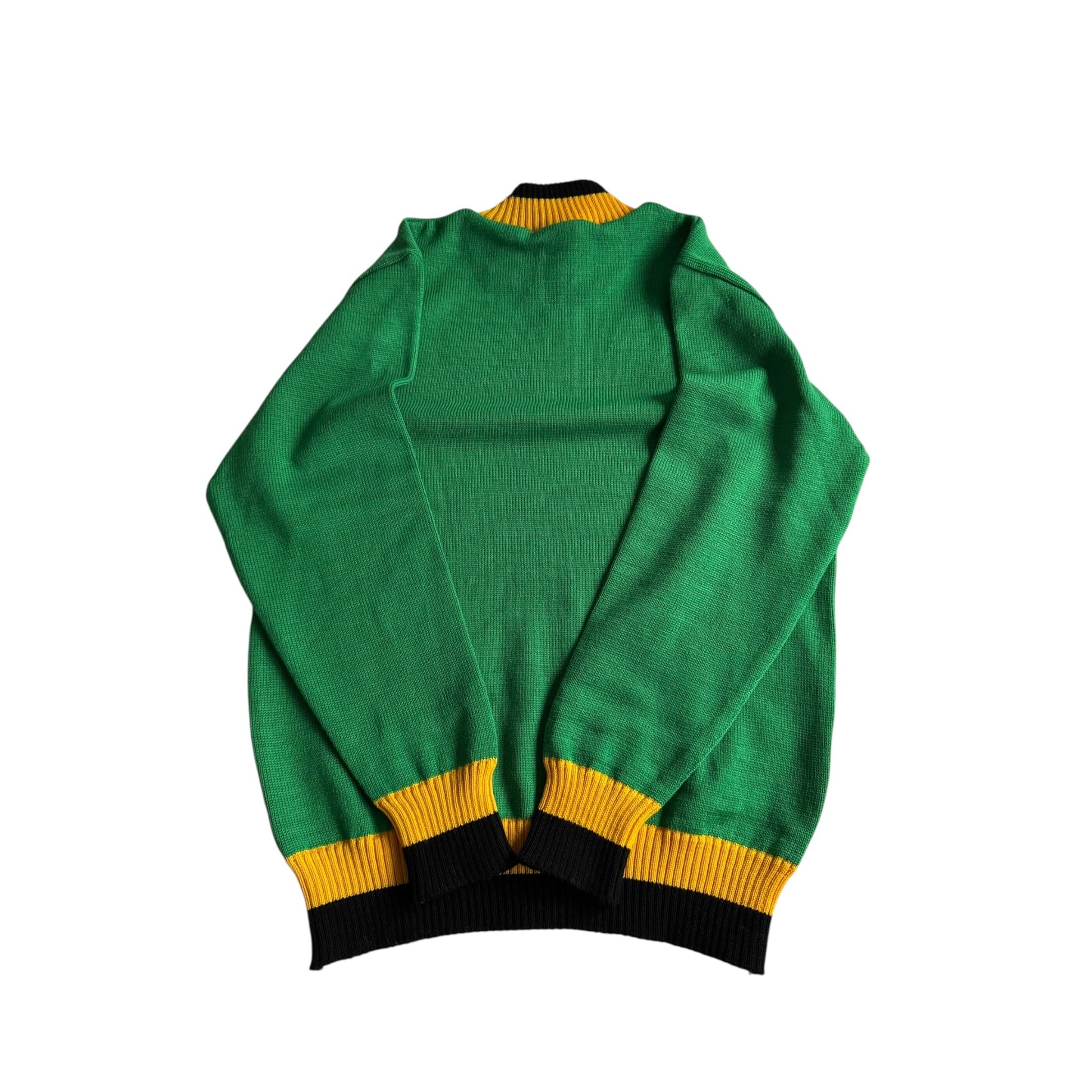 🧶 Pulover Y2K Bărbați Verde Quarter Zip din Lână și Acril – L - anbracaminte