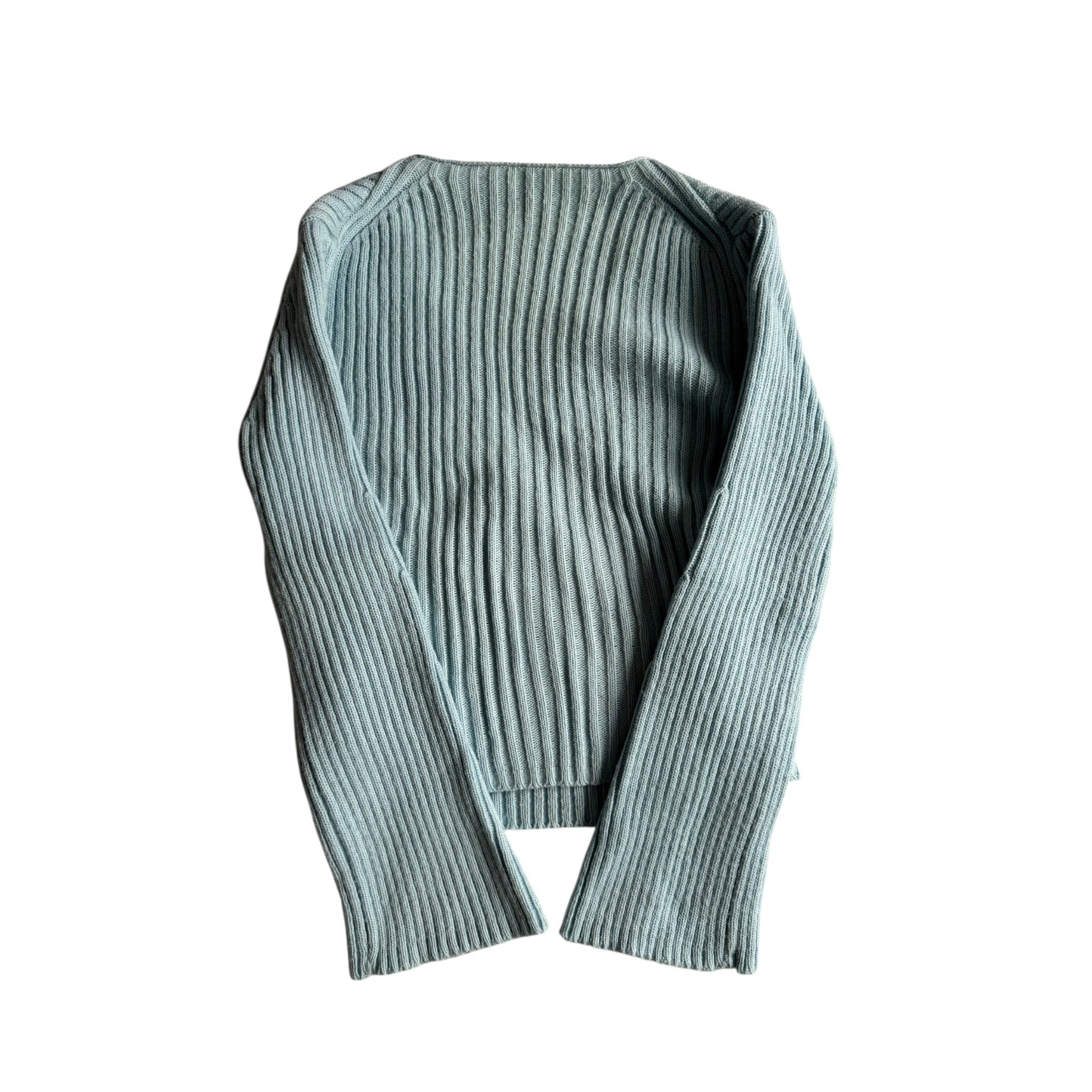 🧶 Pulover Y2K Damă Baby Blue cu Decolteu în V – Aprox. M/L Femei - anbracaminte
