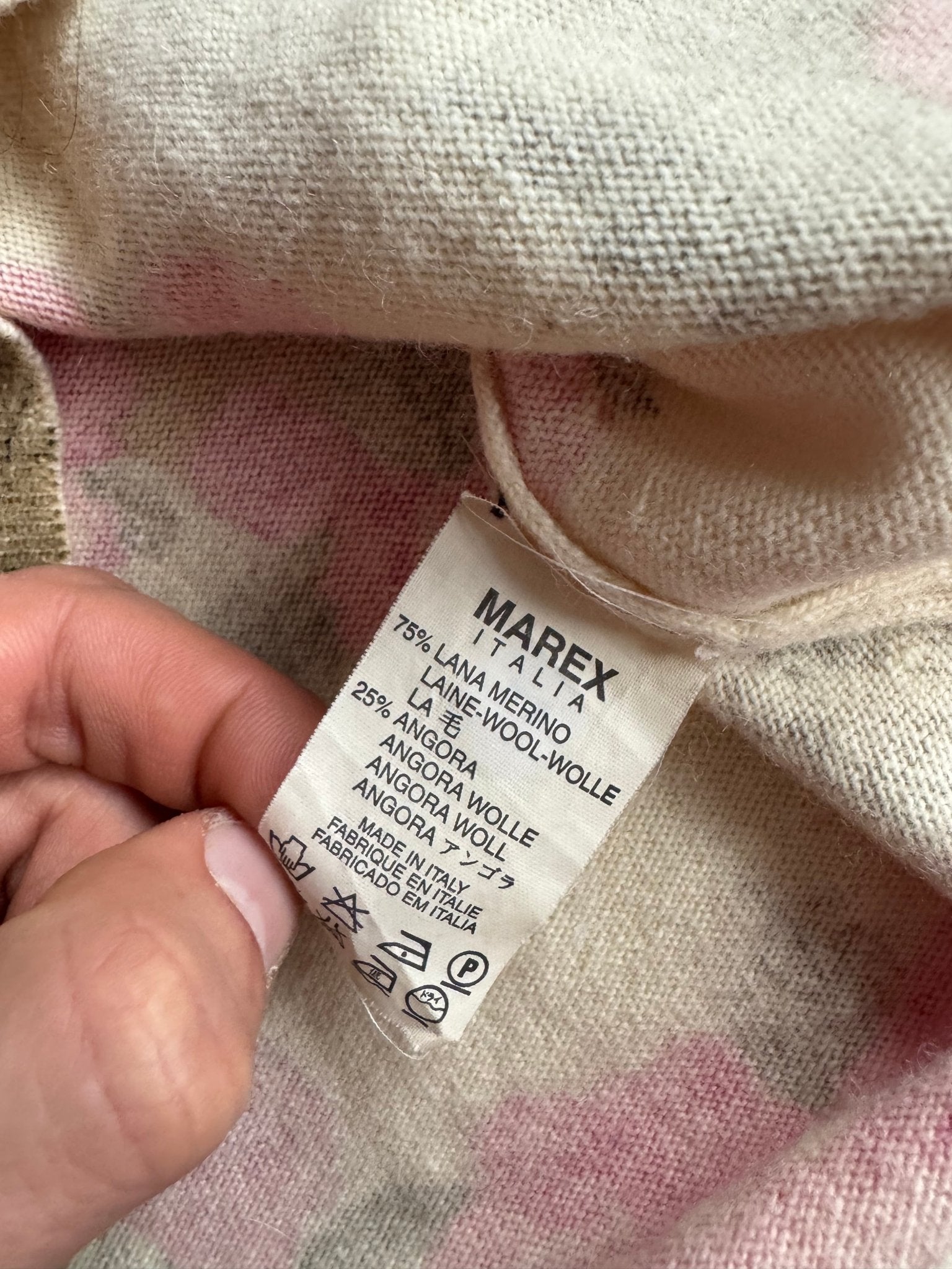 🧶 Pulover Y2K Damă cu Print Rose din Lână Merino și Angora cu Guler Detașabil din Blană – IT 46 (M/L) - anbracaminte