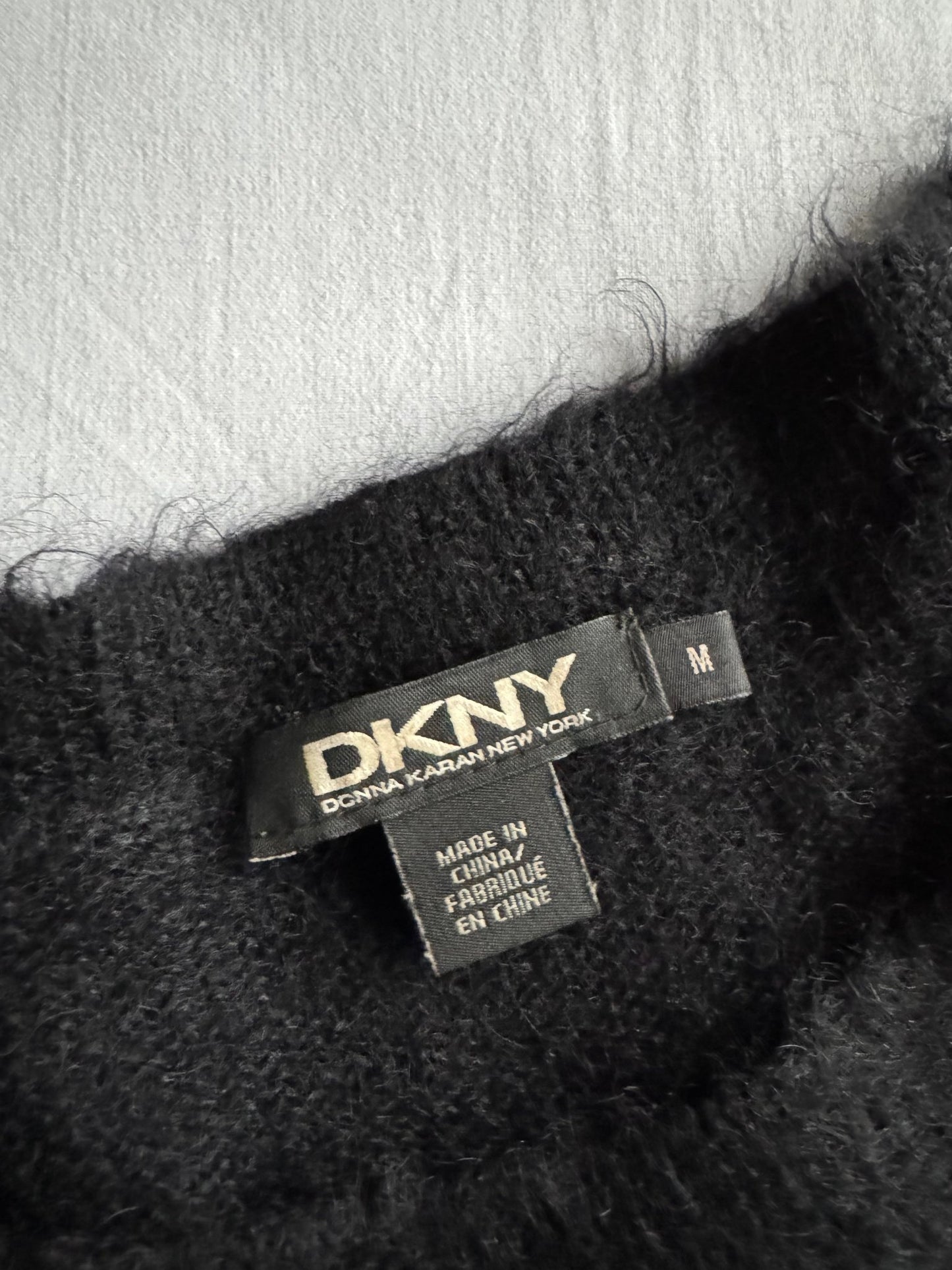🧶 Pulover Y2K Damă DKNY Mohair, Lână și Blend Sintetic – M - anbracaminte