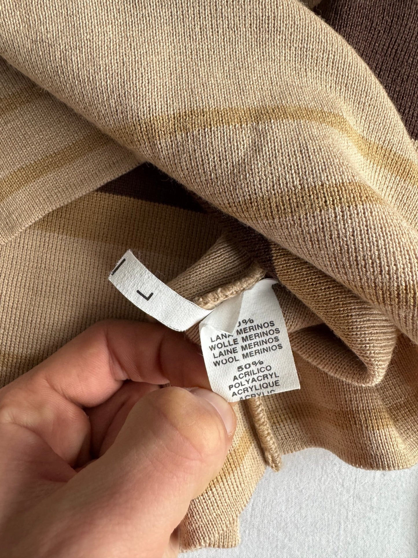 🧶 Pulover Y2K Damă Dungi din Lână Merino cu Guler din Blană Naturală – L - anbracaminte