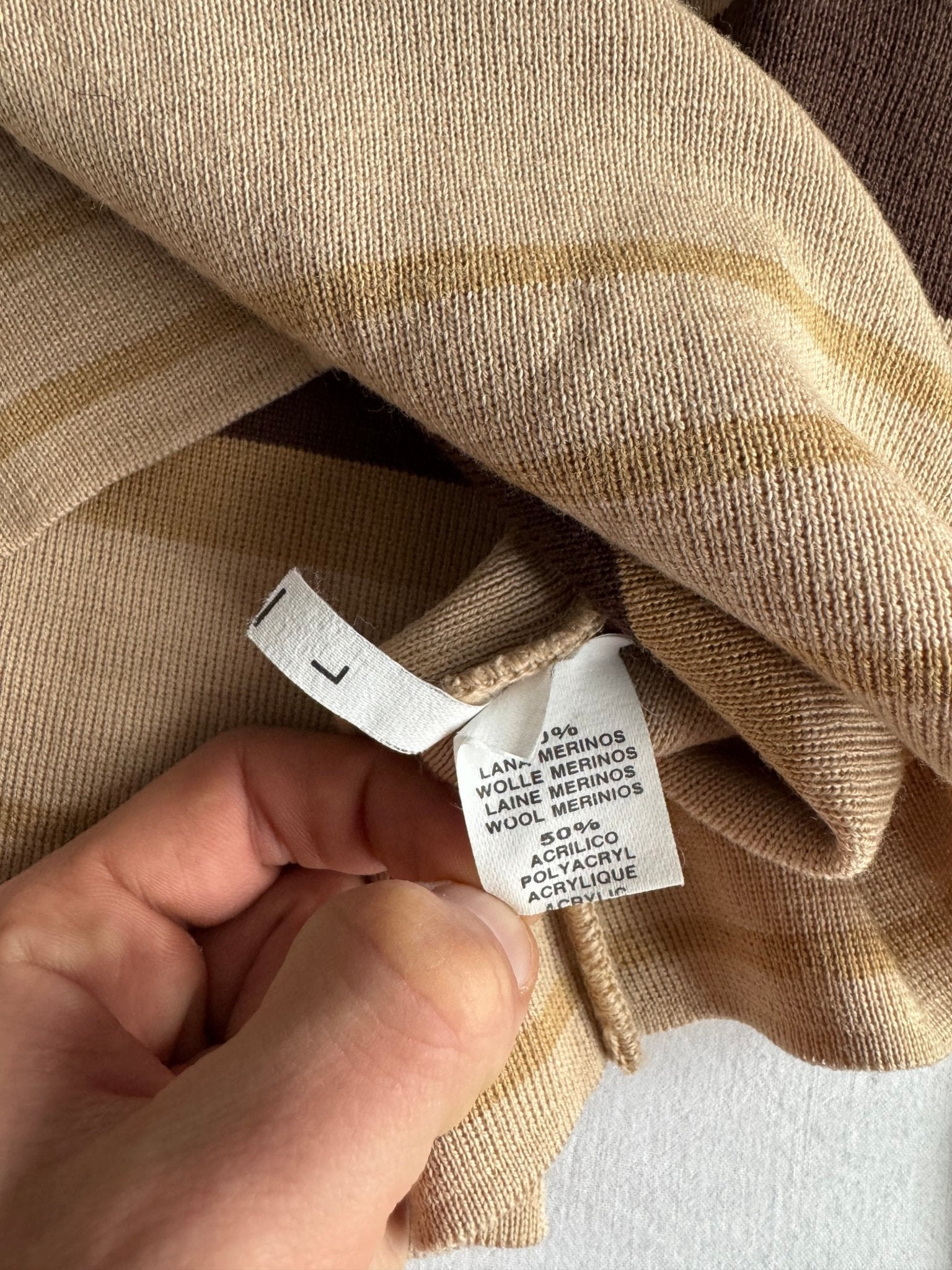 🧶 Pulover Y2K Damă Dungi din Lână Merino cu Guler din Blană Naturală – L - anbracaminte