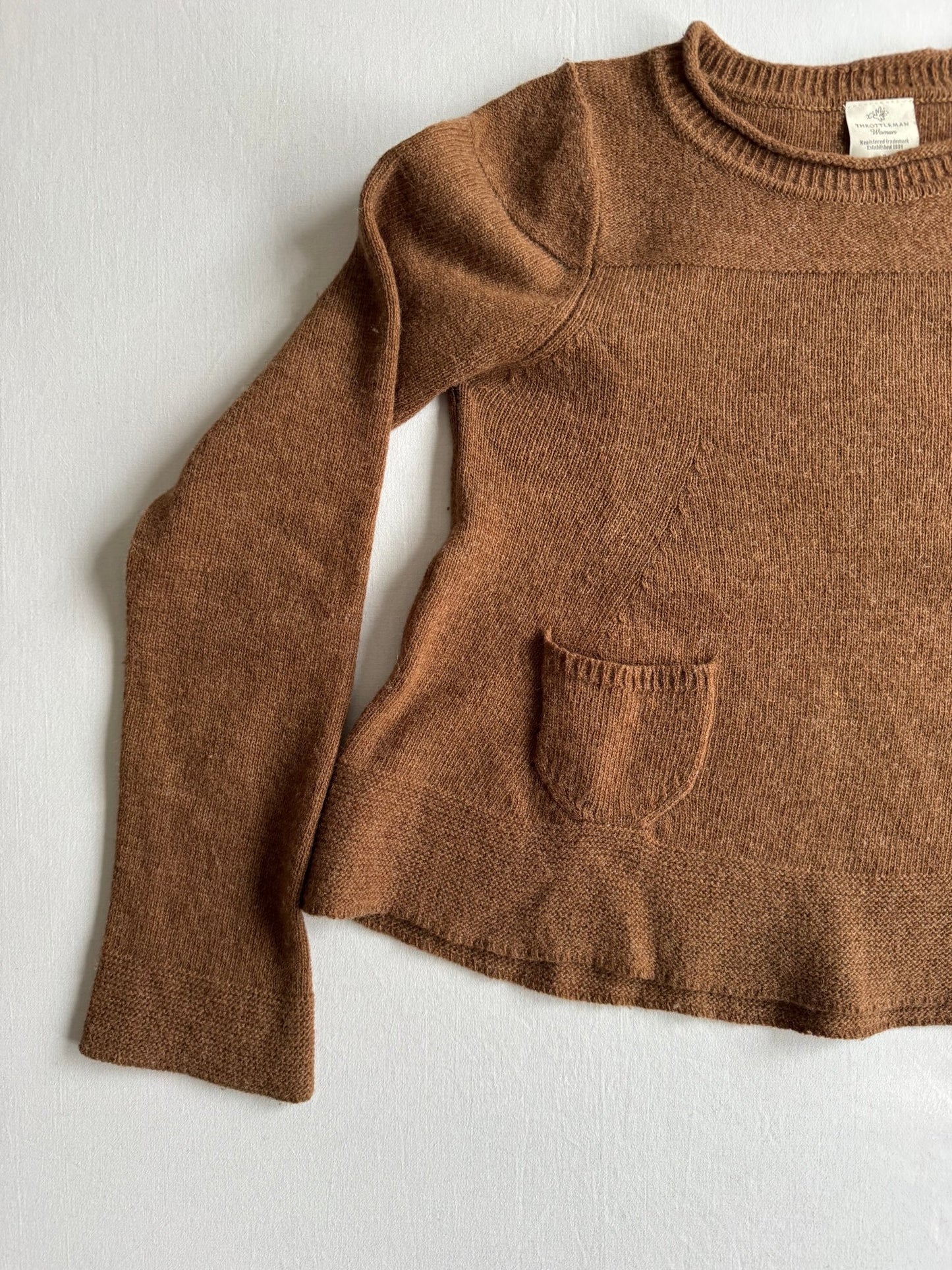 🪵 Pulover Y2K Damă Maro din Lambswool – S - anbracaminte