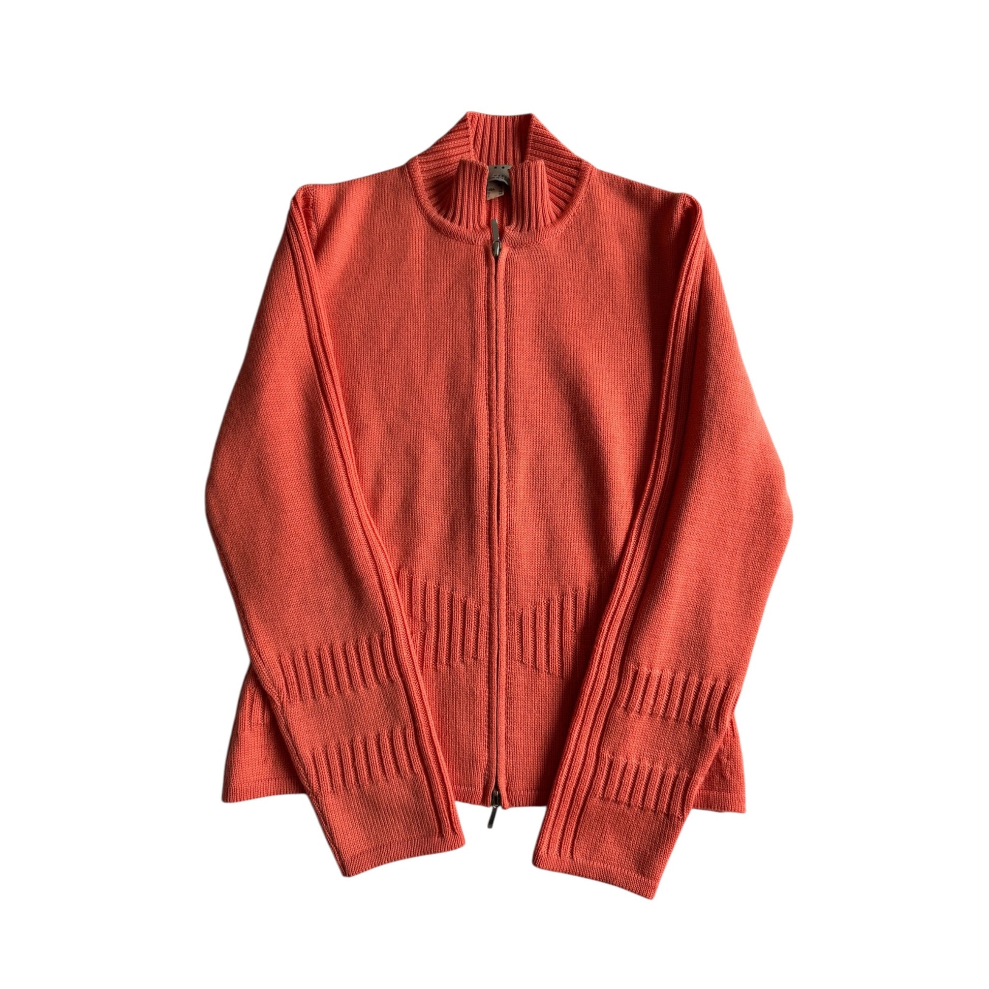 🧶 Pulover Y2K Damă Salmon Orange din Lână Merino Extra Fine – EU 36 (S) - anbracaminte