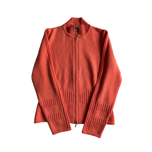 🧶 Pulover Y2K Damă Salmon Orange din Lână Merino Extra Fine – EU 36 (S) - anbracaminte
