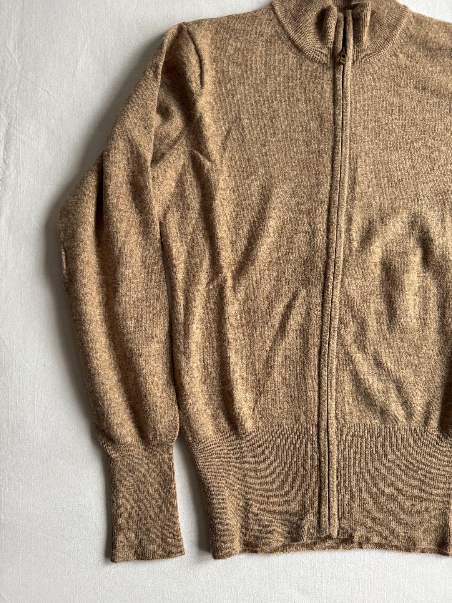 🧶 Pulover Y2K Damă Sergio Tacchini Crem din Lambswool cu Fermoar – L - anbracaminte