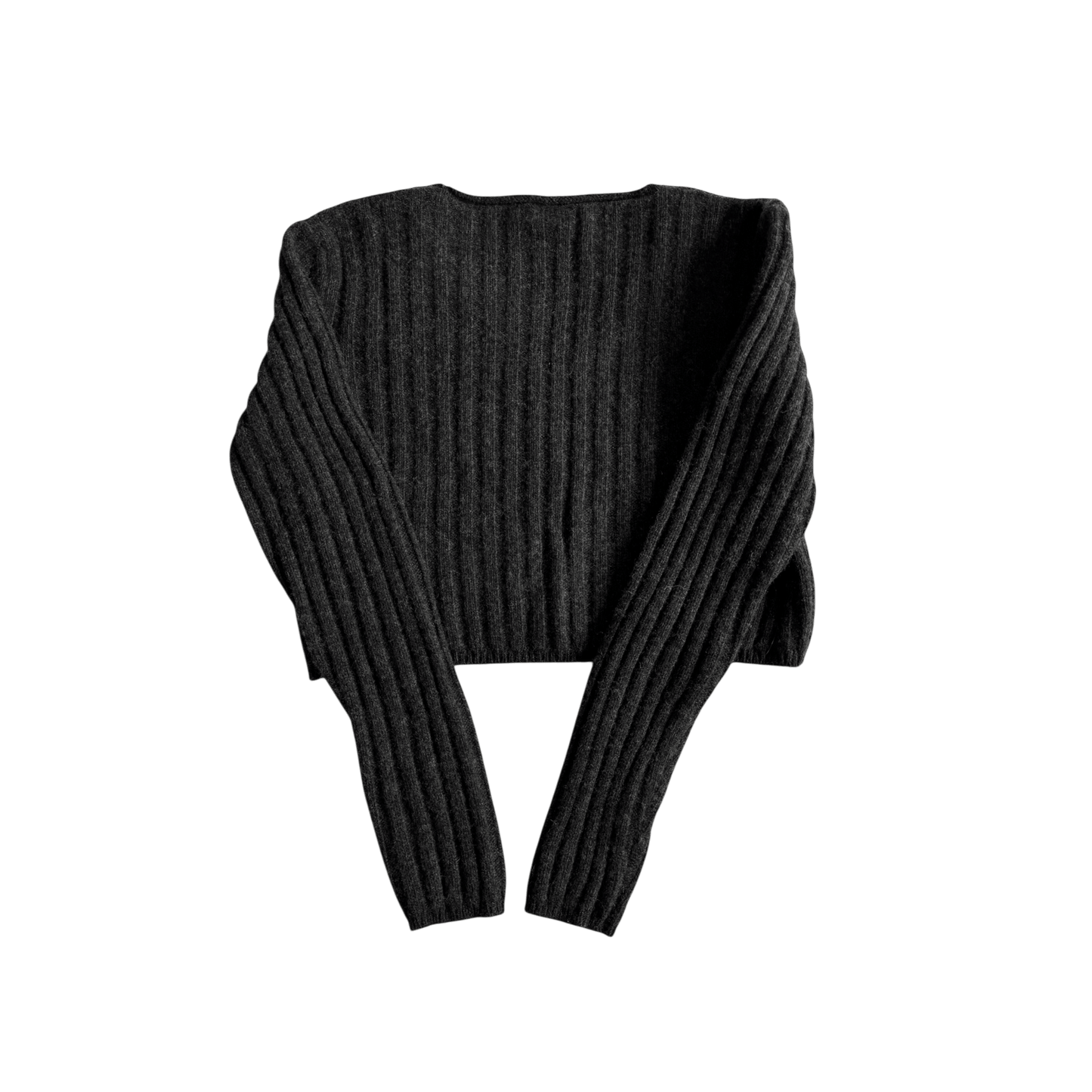 🧶 Pulover Y2K Damă Sisley Gri Închis Cropped – M - anbracaminte