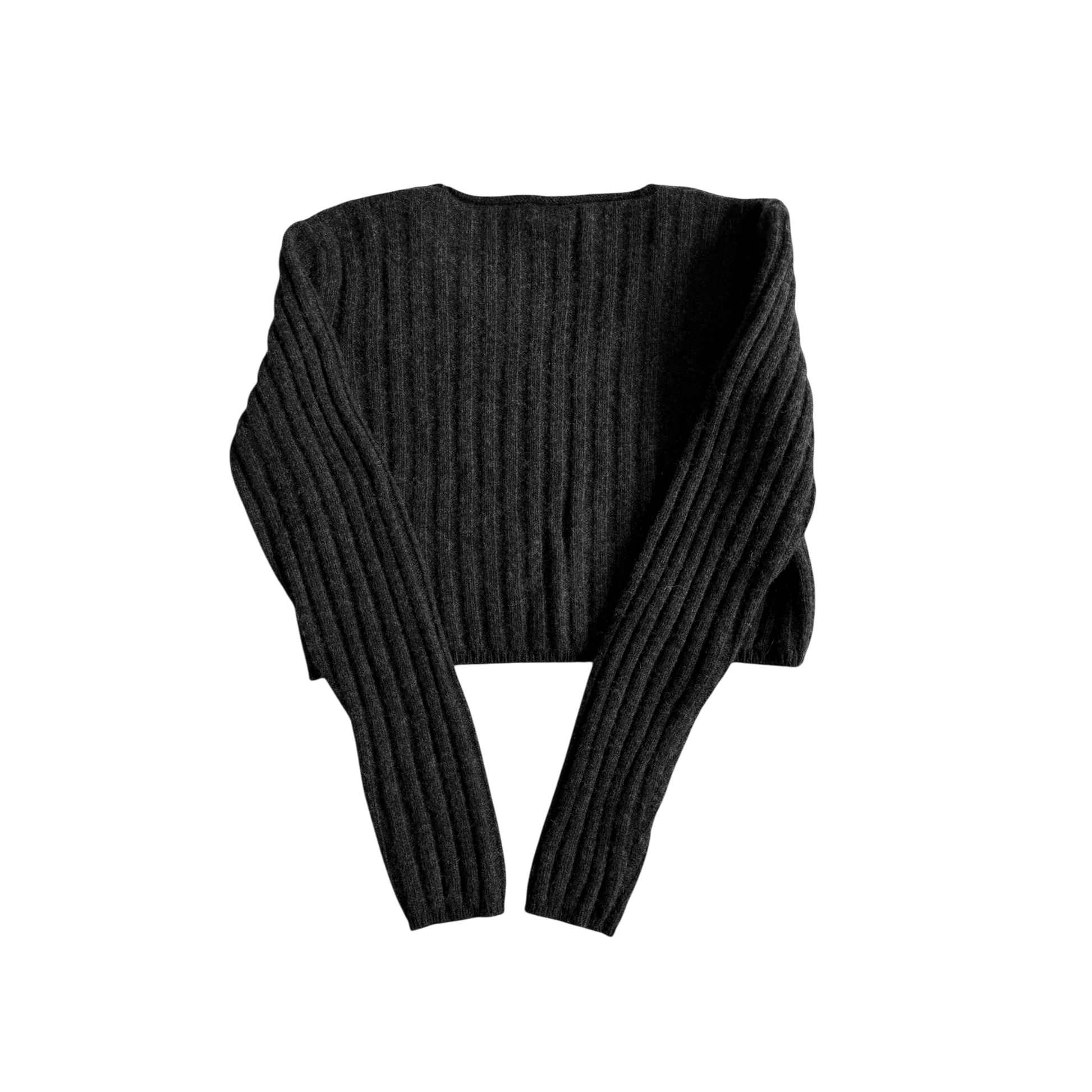 🧶 Pulover Y2K Damă Sisley Gri Închis Cropped – M - anbracaminte