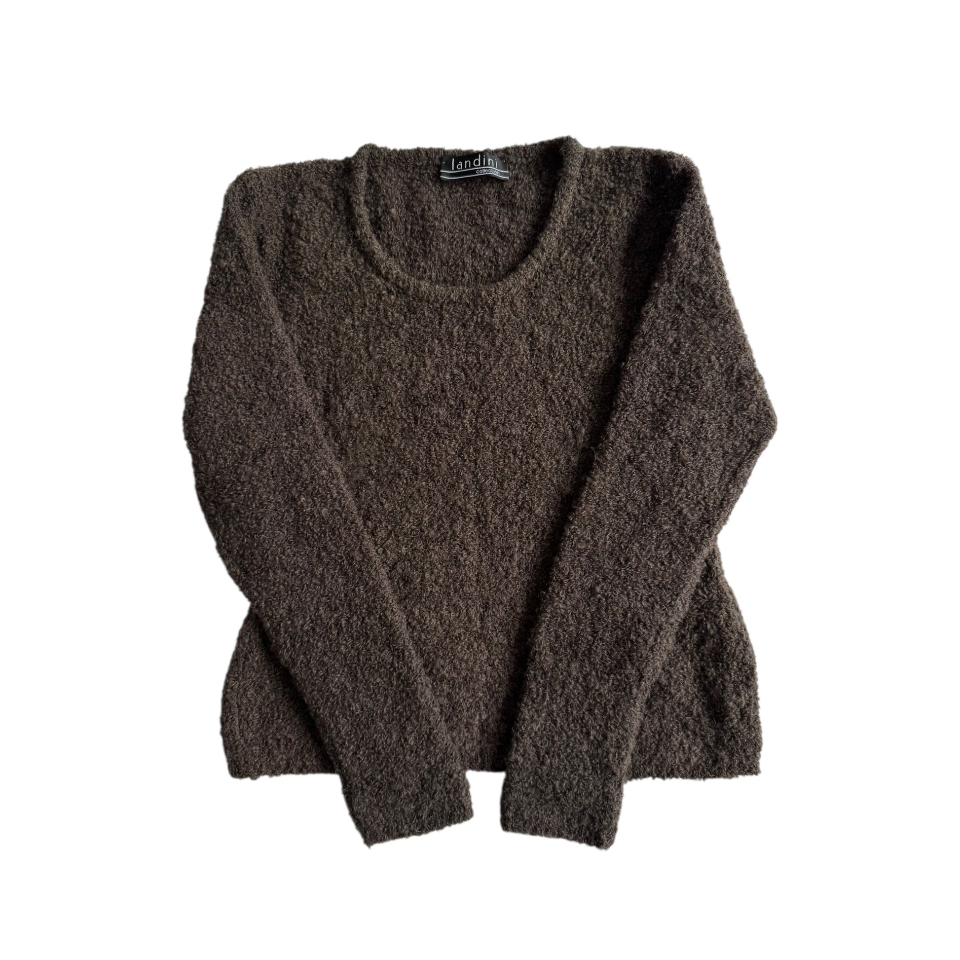 🧶 Pulover Y2K maro închis din amestec de lână, mohair si alpaca – M Femei - anbracaminte
