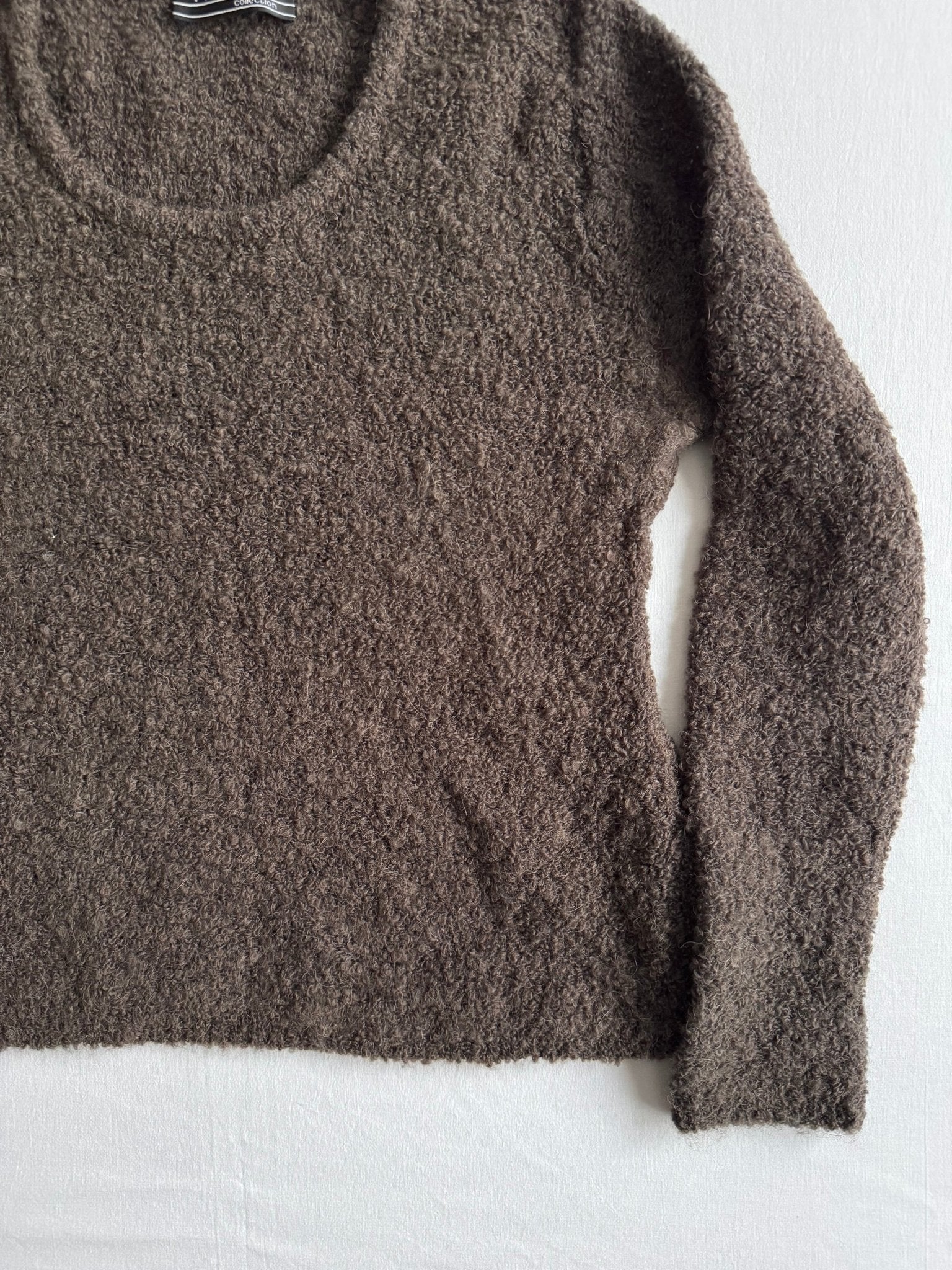 🧶 Pulover Y2K maro închis din amestec de lână, mohair si alpaca – M Femei - anbracaminte