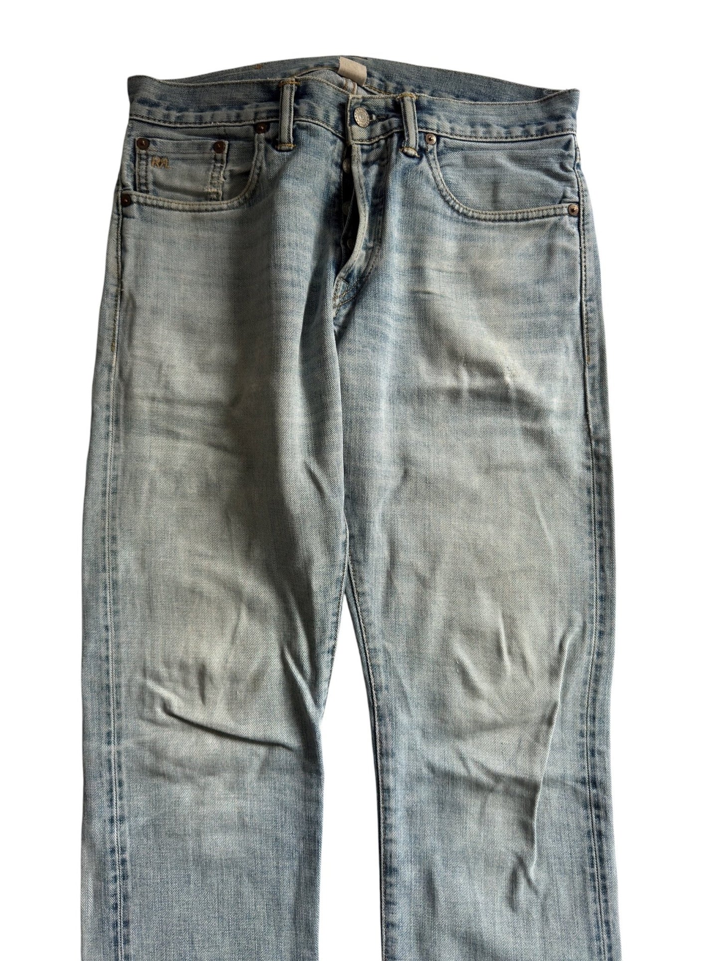 🇯🇵 👖 Ralph Lauren Double RL Selvedge Denim Jeans – Light Wash – W30 x L32 – Made in USA - anbracaminte