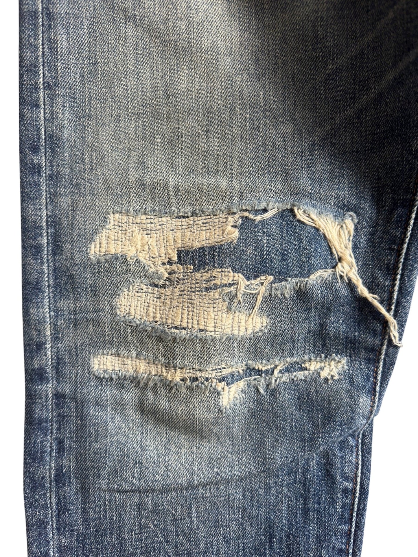 🪡 Ralph Lauren Double RL Slim Patchwork Jeans – W31 x L32 – Made in Mexico - anbracaminte